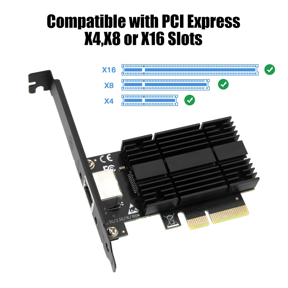 10G PCIe Network Adapter Marvell AQC113 RJ45 PCIe 3.0 x4 NIC for NAS Desktop PC