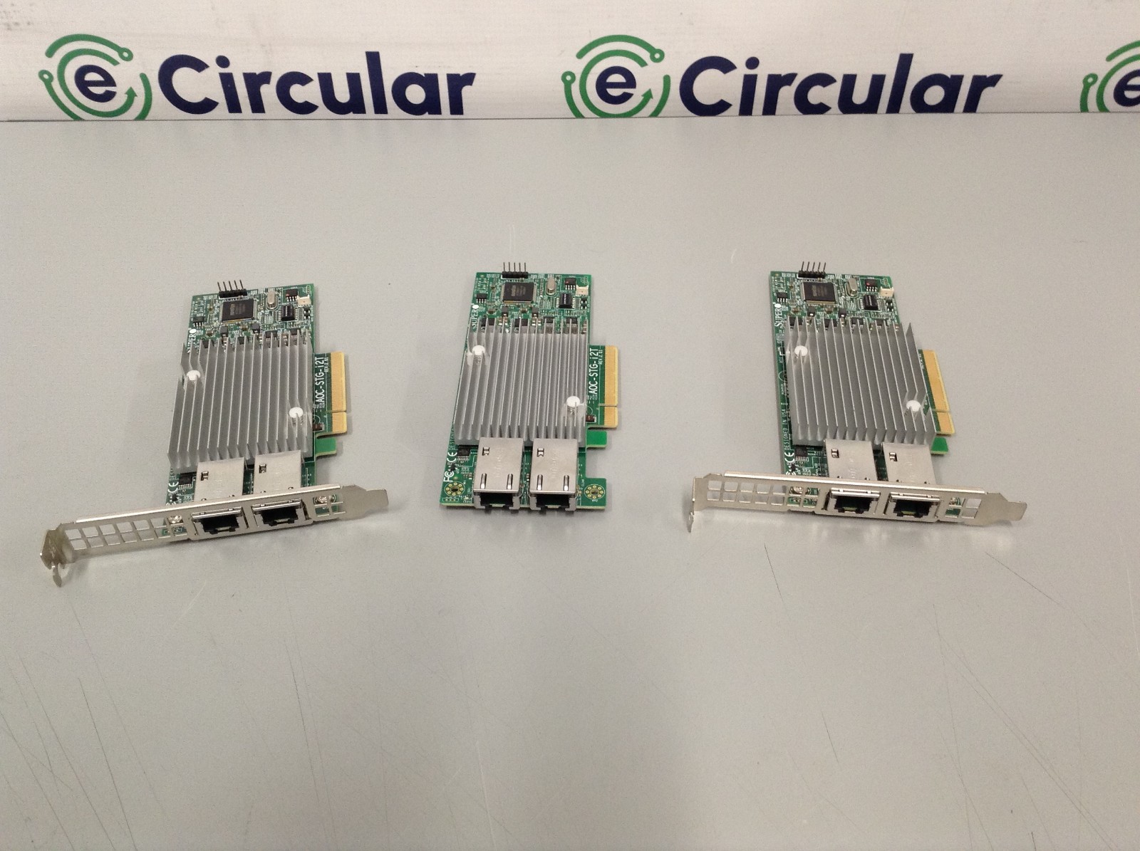 Supermicro AOC-STG-i2T Dual Port RJ-45 PCIe 10Gb Lot of 3 (2 High Profile)