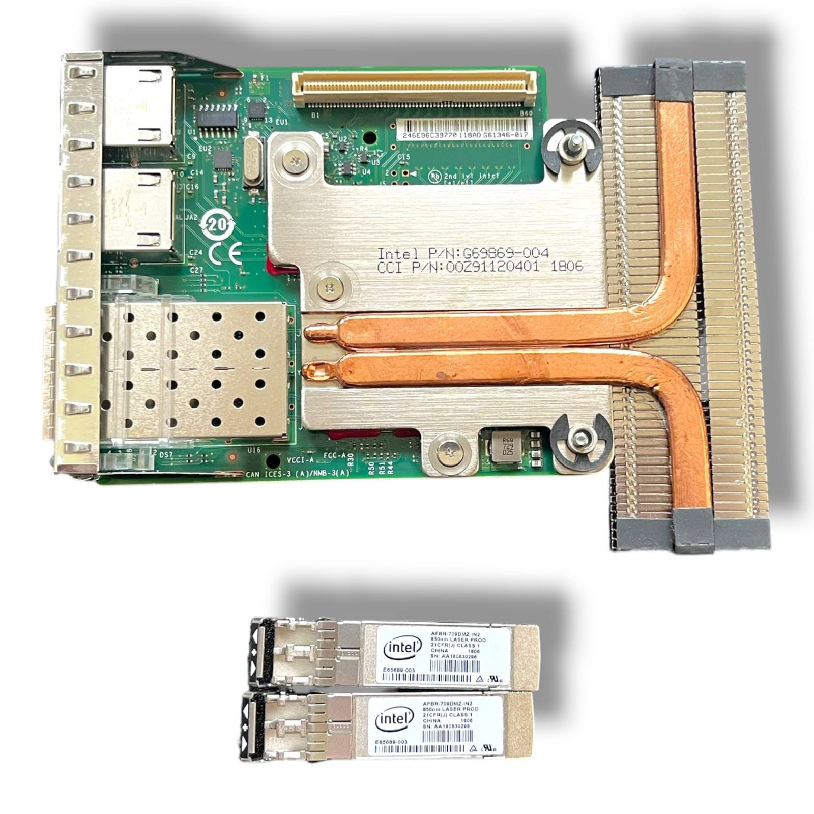 Dell Intel X520/I350 Quad Port rNDC 0C63DV Card + 2x Intel 10G SFP+ Module