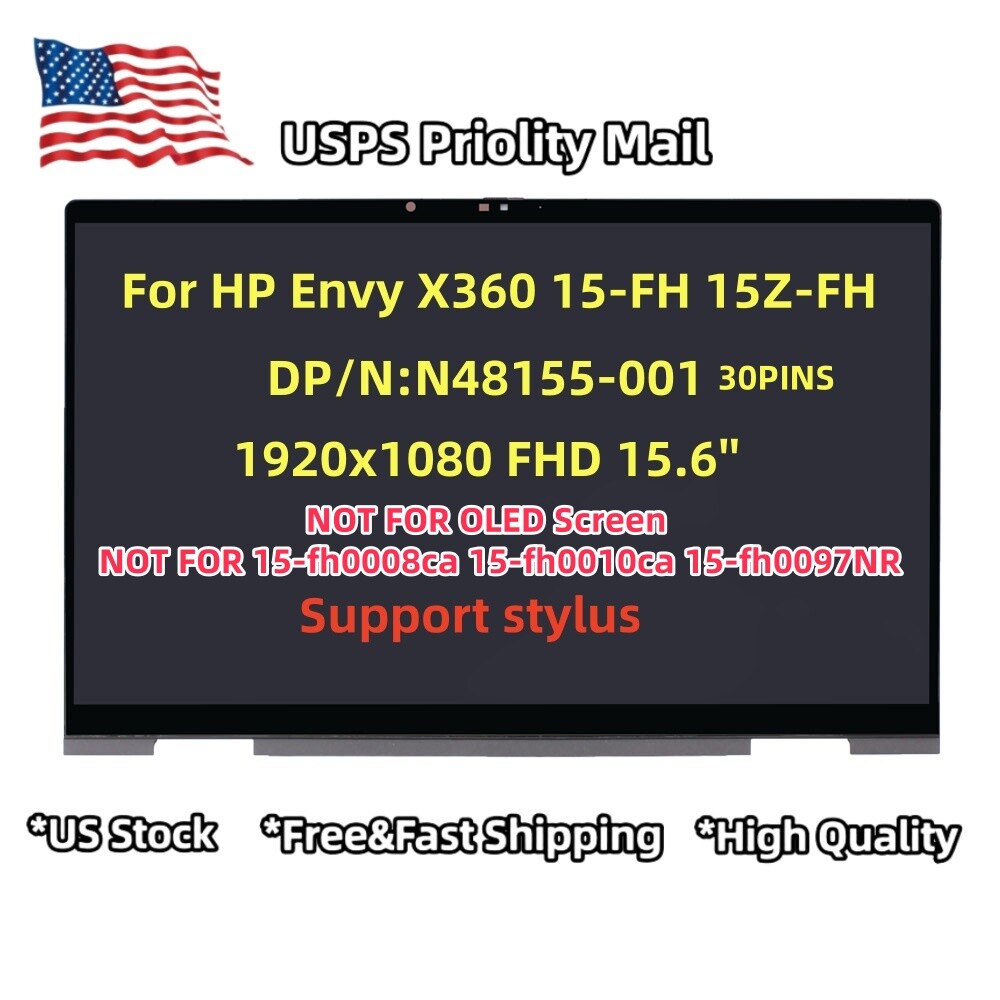 For HP Envy X360 15-FH0013DX 15-FH0023DX FHD LCD Touch Screen Digitizer Assembly