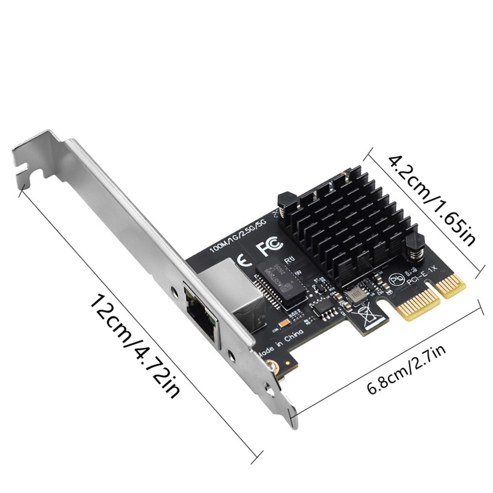RTL8126 5Gbps PCIe X1 Network Card RJ45 Ethernet Adapter for Desktop PC Server