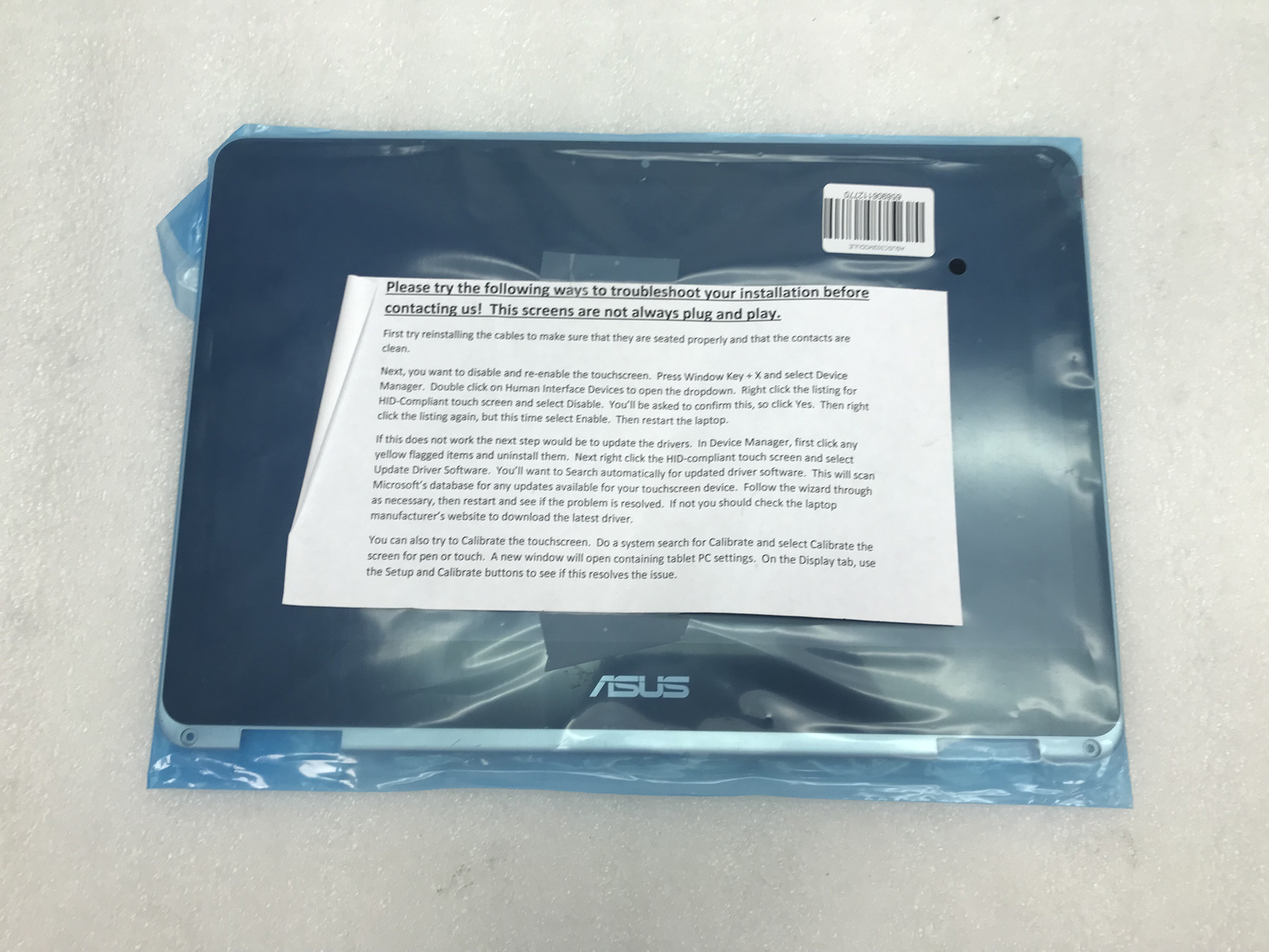 New Genuine OEM ASUS 12.5″ FHD 1920X1080 LCD TOUCH SCREEN & BEZEL B125HAN02.2