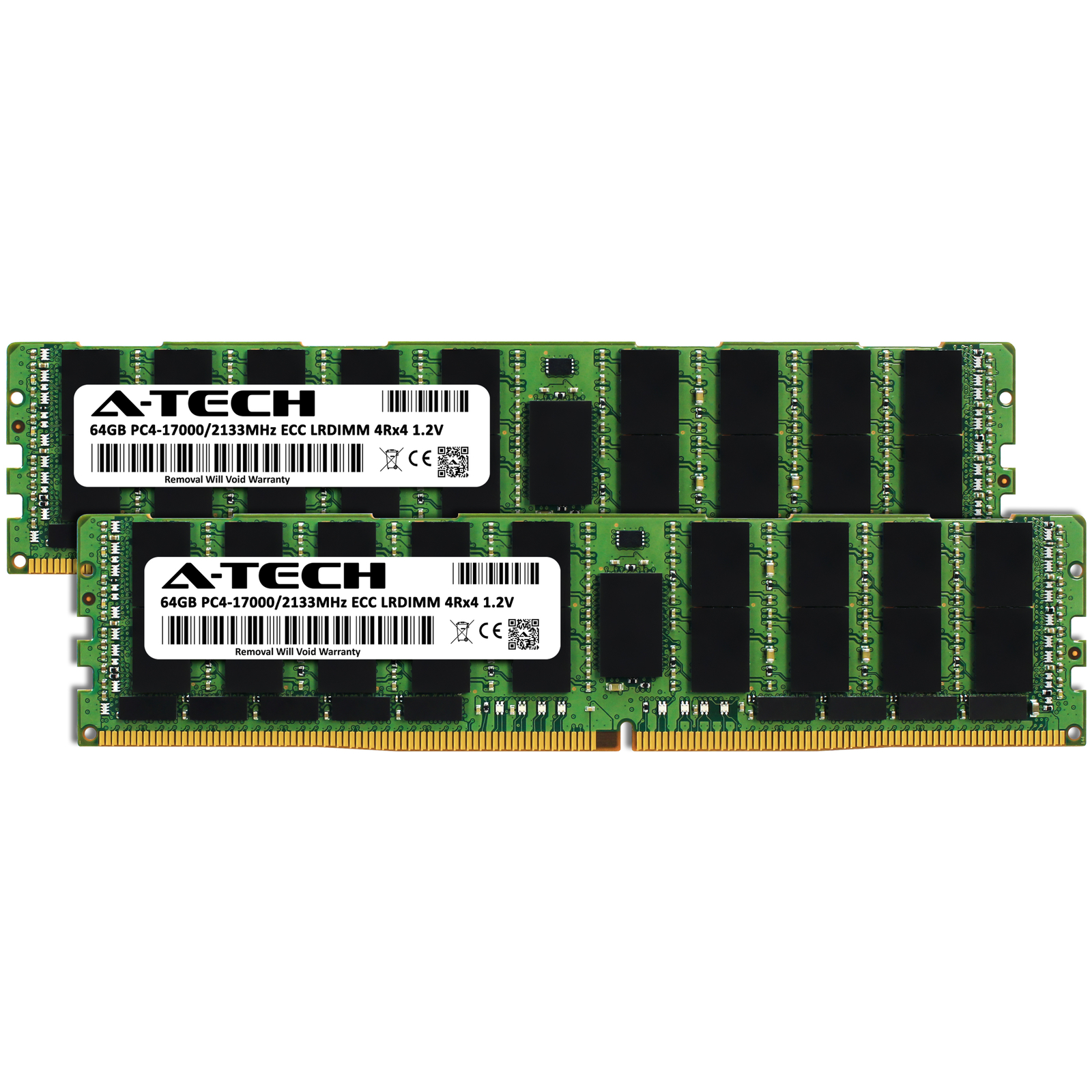 A-Tech 128GB 2x 64GB 4Rx4 PC4-17000 ECC Load Reduced LRDIMM Server Memory RAM