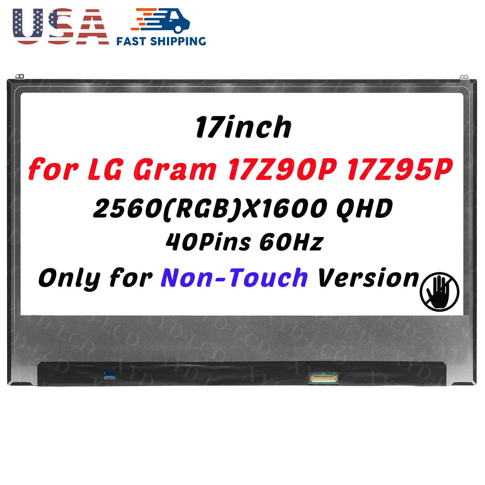 17in WQXGA IPS LCD Screen Digitizer for LG Gram 17Z95P 17Z90P 17Z95P-K.AAB8U1