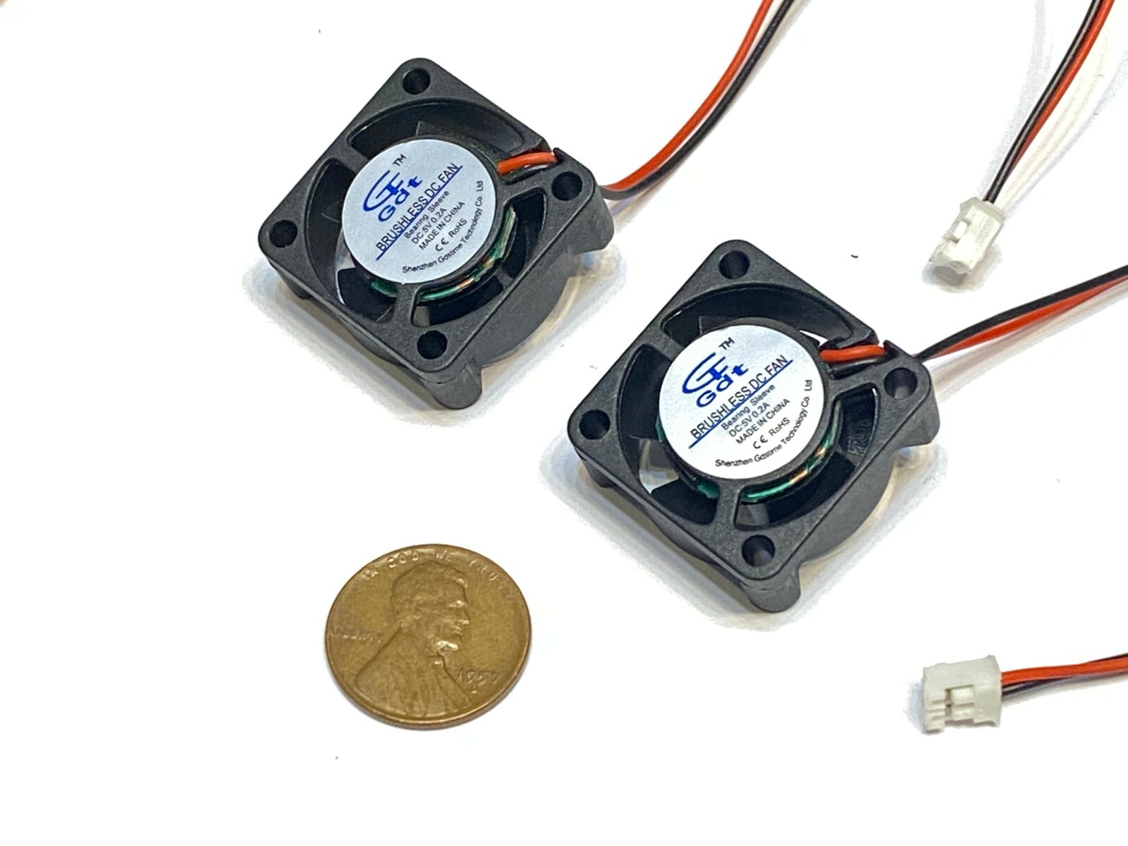 4 Pieces 5v fan 2510 small 2 pin computer GDStime 25mm x 10mm mini B9