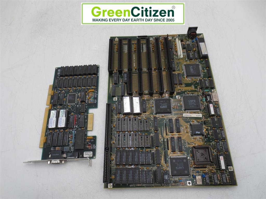CHIPS/AMI/Intel 386SX Baby AT Motherboard 1MB RAM w/ Super VGA 6400 Video Card