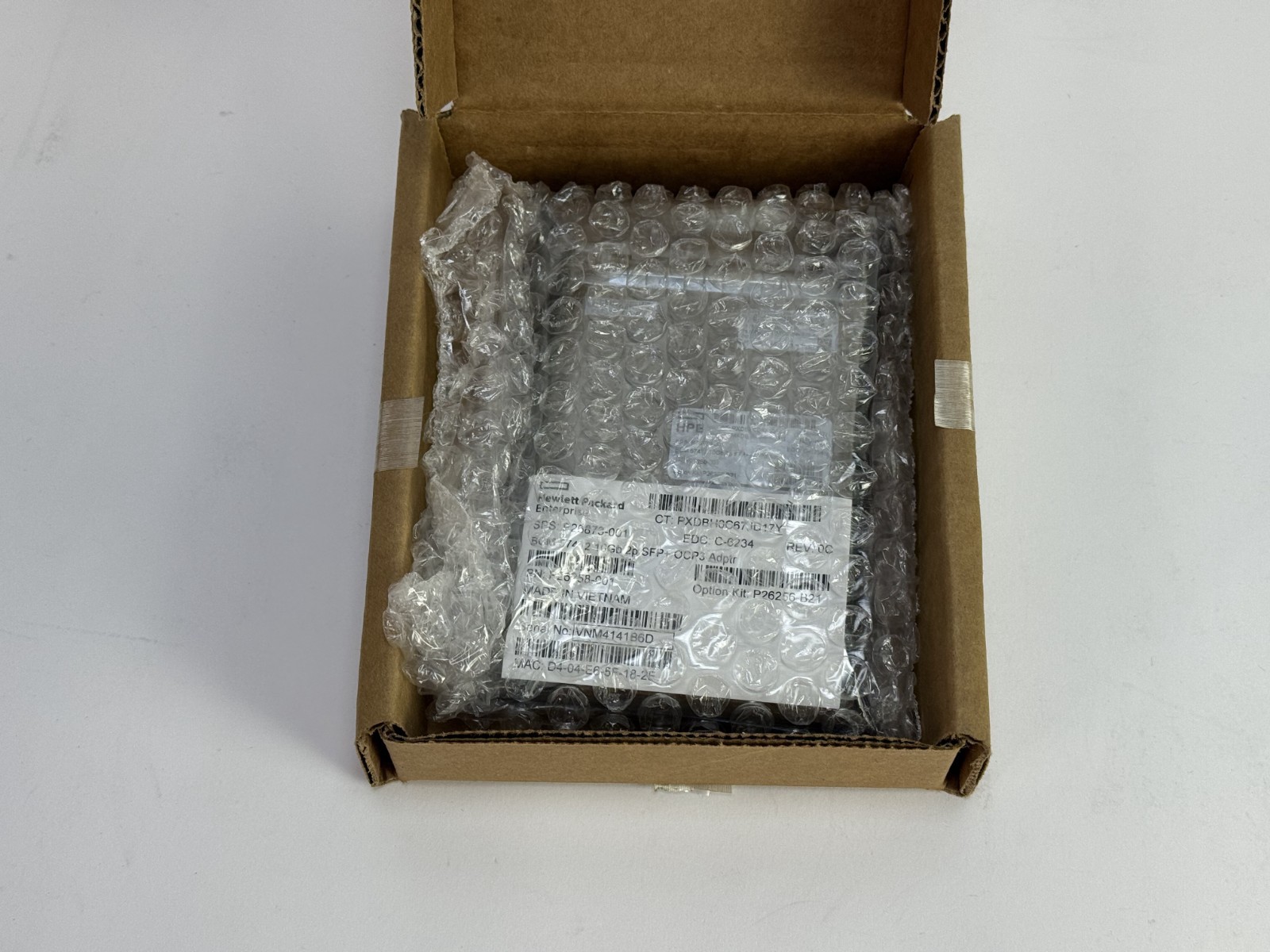 HPE P26256-B21 Broadcom 57412 10Gbe 2 port SFP+ Adapter NIC 2P 10G SFP OCP OCP3