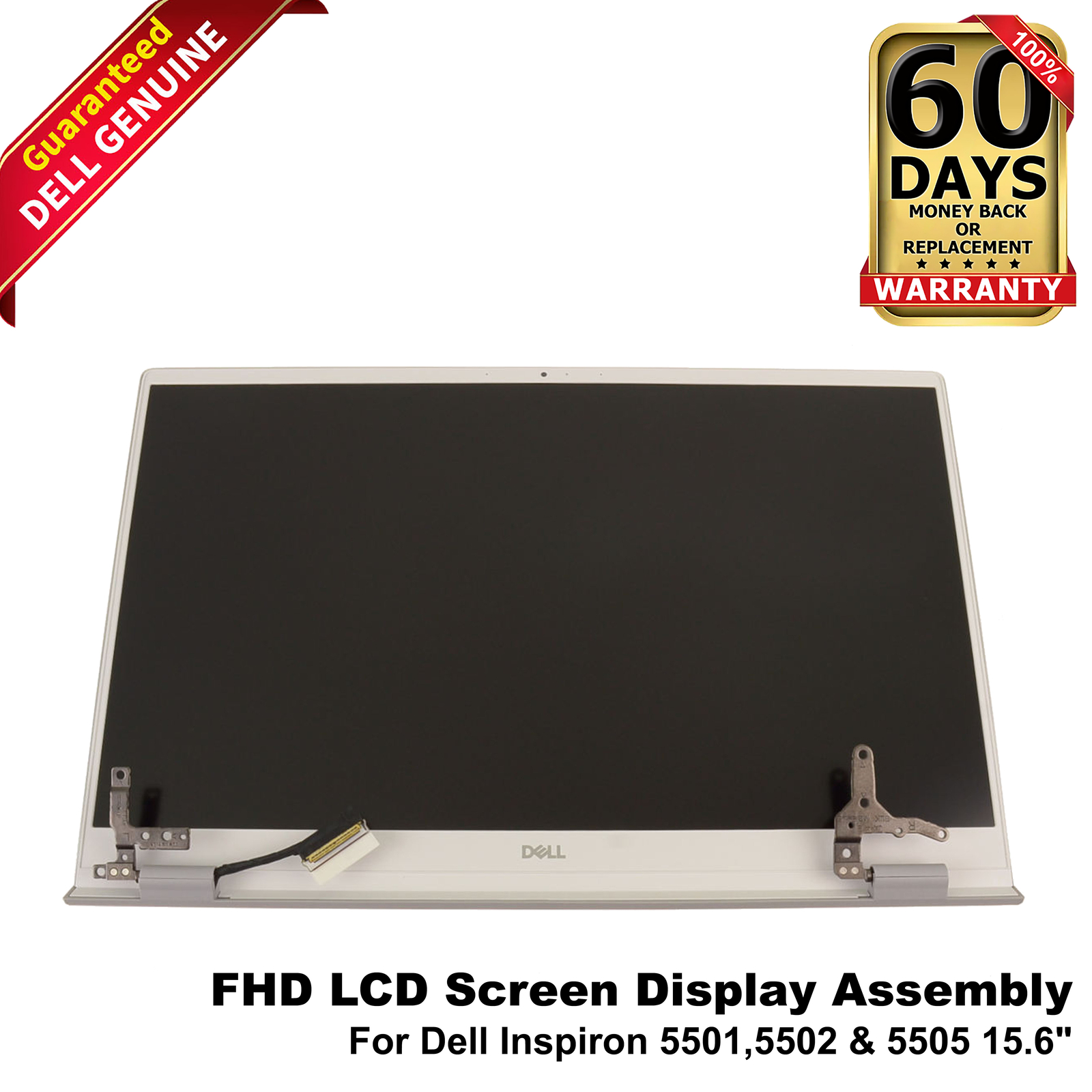 Dell Inspiron 5501 5502 5505 15.6″ FHD LCD Display Assembly K37D1 – Silver