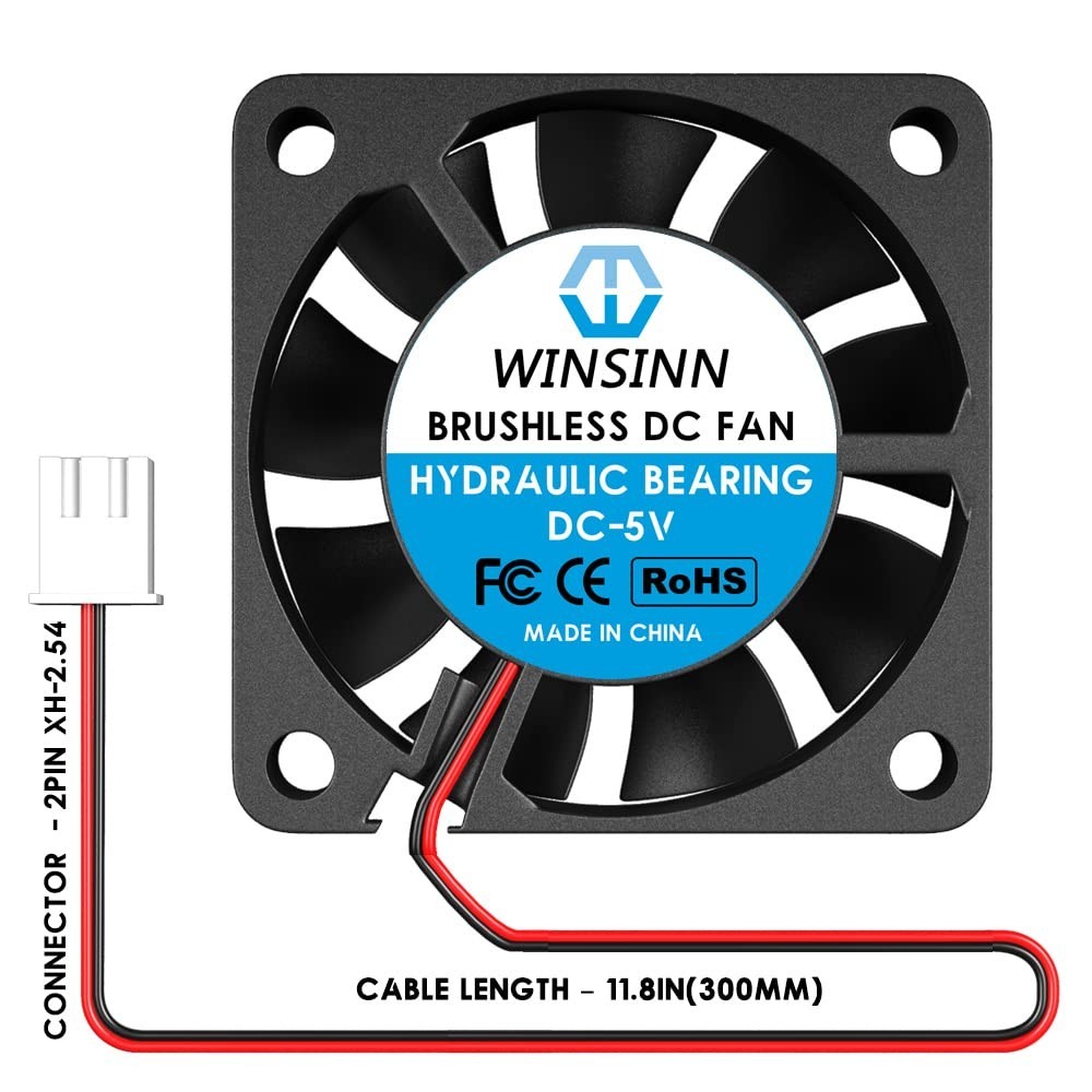High-Performance 40mm 5V Hydraulic Bearing Fan – 5000 RPM 5-Pack for Electronics