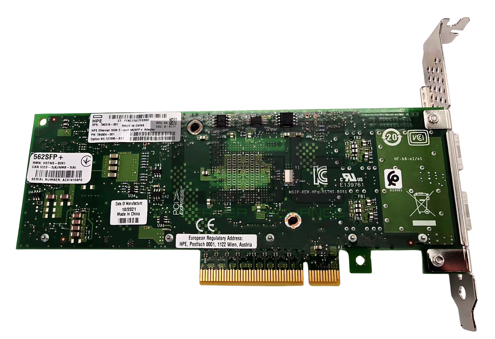 HP 790316-001 784304-001 HP HPE 10Gb 2-port 562SFP+ Ethernet Adapter LP