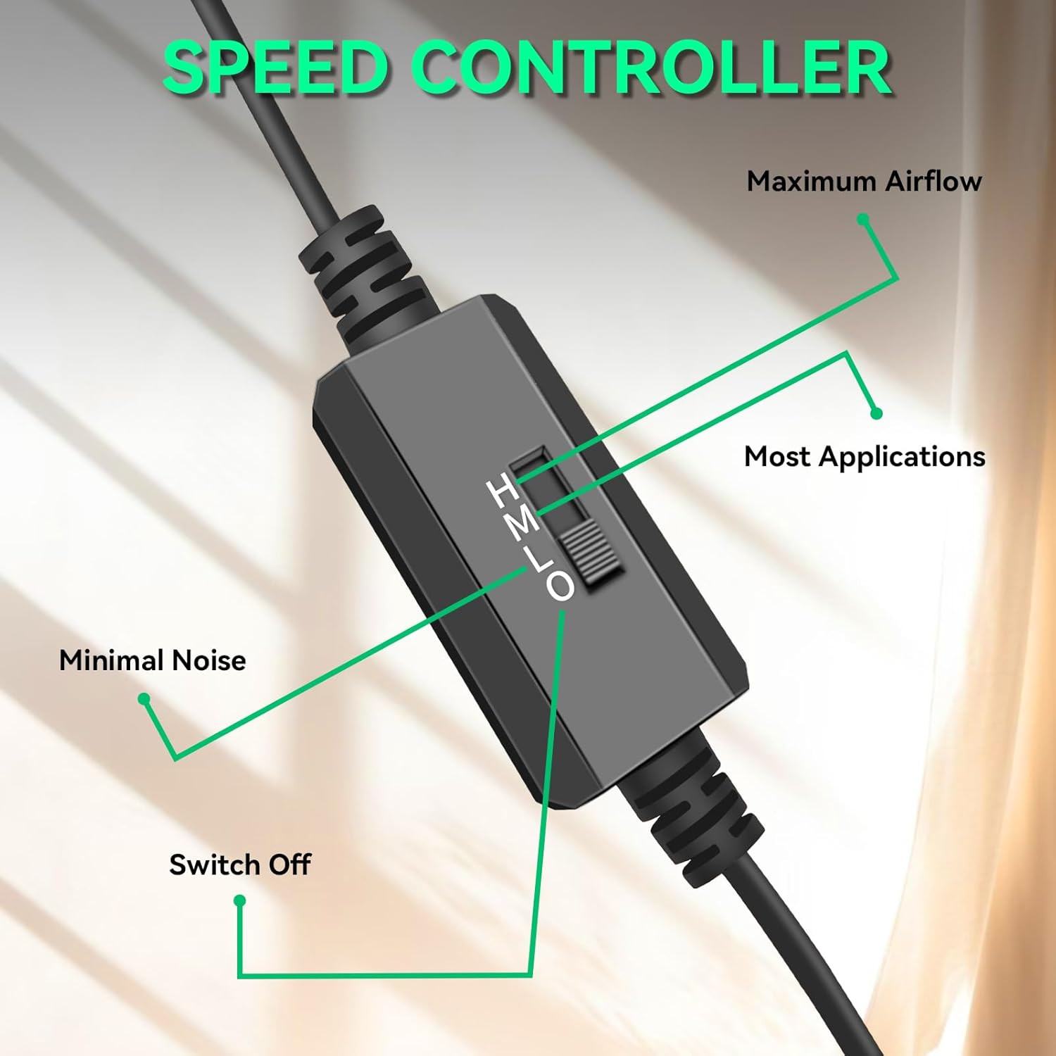 USB Computer Fan, 120Mm USB Fan with 3 Speeds Controller Small PC USB Fans for C