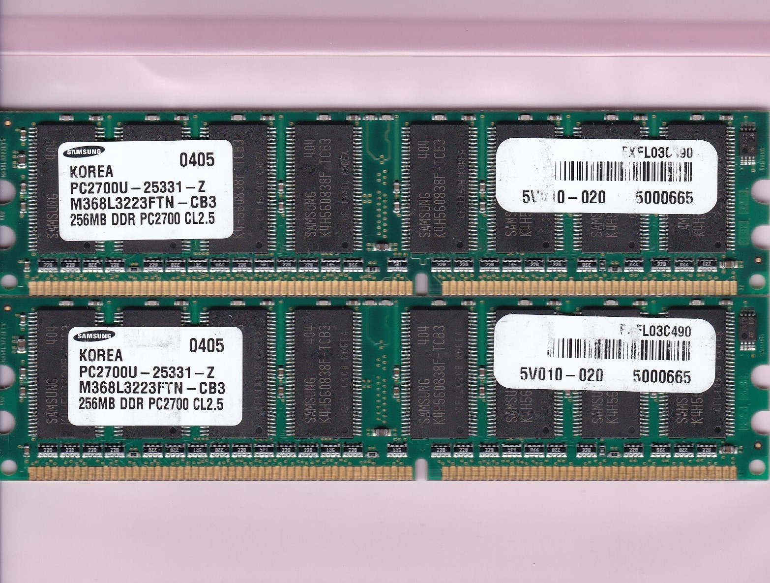 512MB 2x256MB PC-2700 DDR-333 SAMSUNG MEMORY RAM M368L3223FTN-CB3 DDR1 DIMM Kit