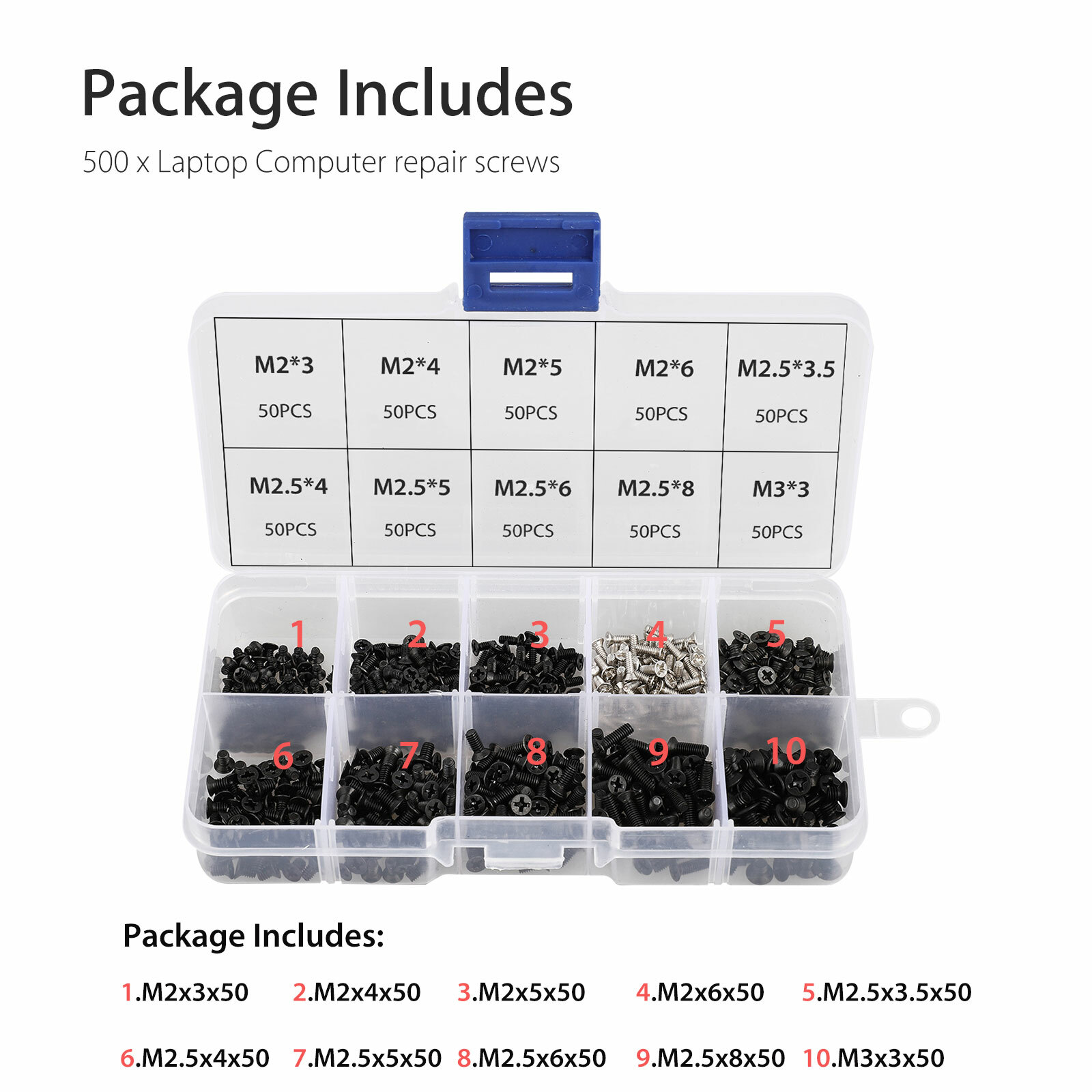 500pcs Laptop Notebook Computer PC Screw Set Universal Repair Tools for HP Dell