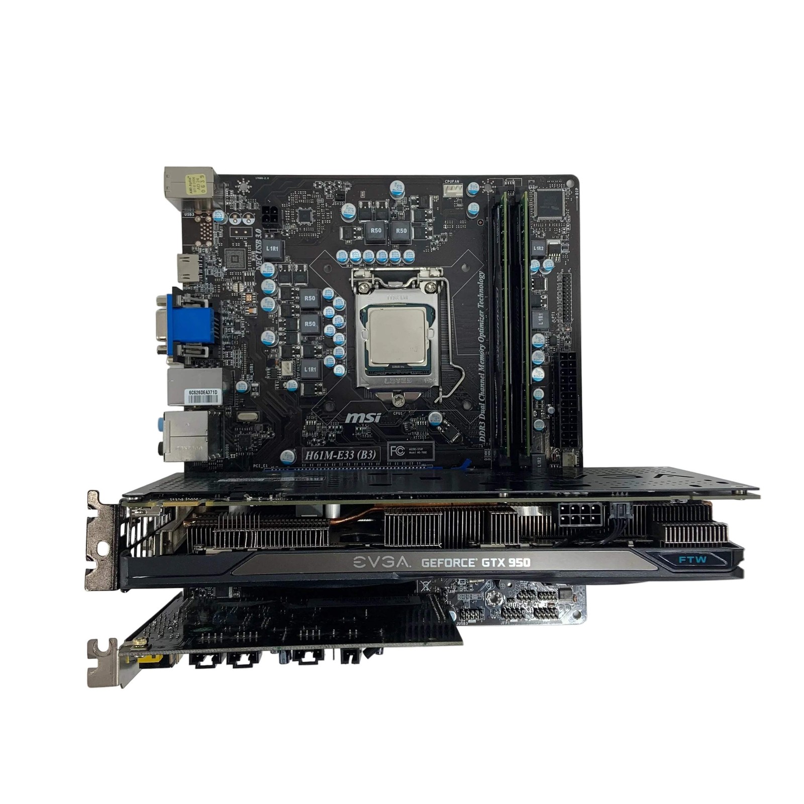 Intel/Nvidia Retro PC Combo H61M-E33 (B3) MS-7680 i5-3470 8GB RAM GeForce RTX 95