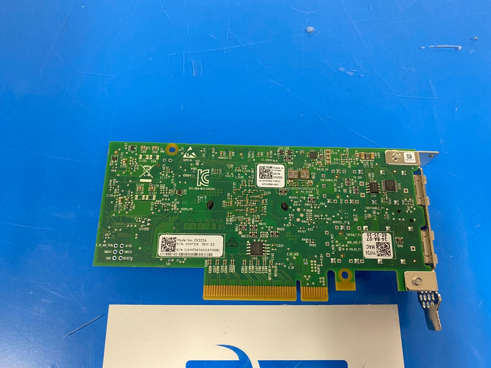 Dell CX322A Mellanox Connectx-3 2-Ports 10GbE PCI-E Network Adaptor YHTD6