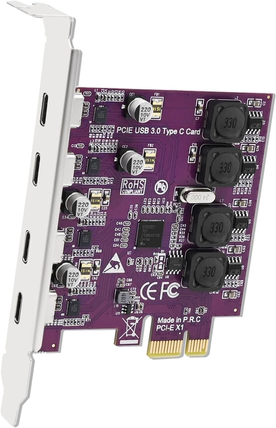 Self-Powered 4X USB-C PCIe Expansion Card for Windows 11 and More – FS-U304C-Pro