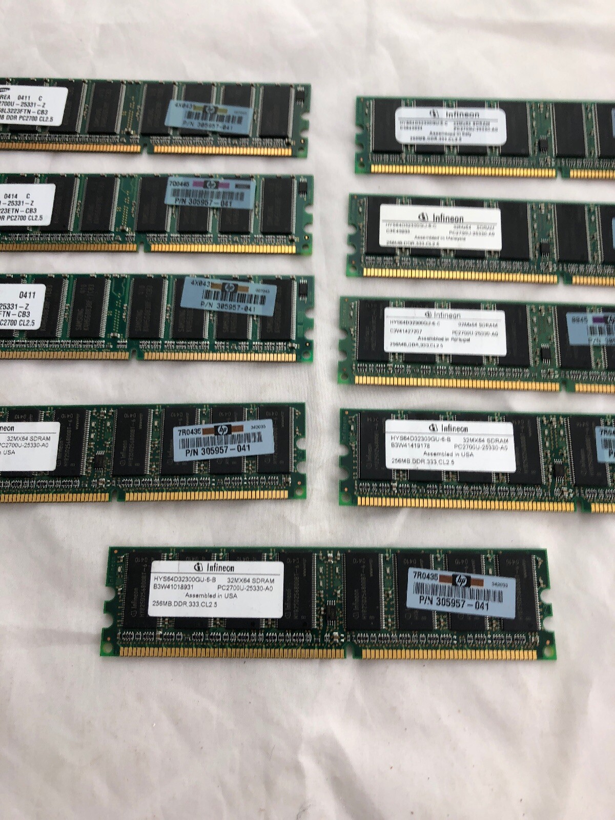 256MB DDR – SDRAM PC2700 333 CL2.5 MEMORY Samsung HP P/N 305957 305956 Warranty