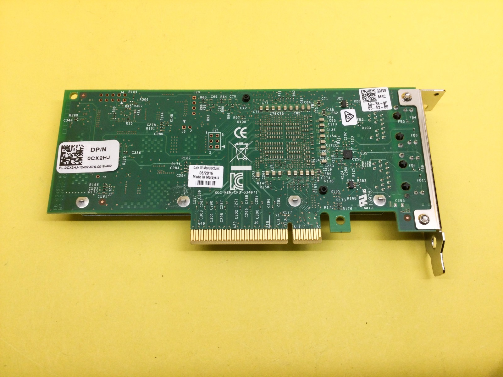 X540T2-DELL CONVERGED DUAL PORT NETWORK ADAPTER 3DFV8 K7H46 low bracket only