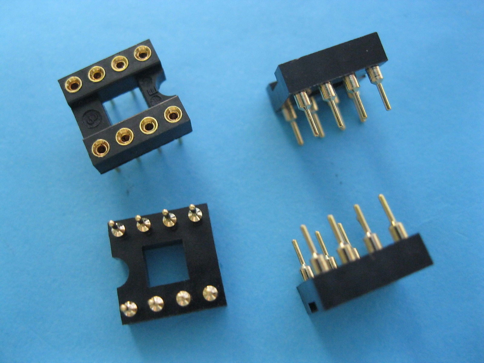 30 pcs IC Socket Adapter Gold Plated Round 8 Pin Headers & (IC) Sockets New