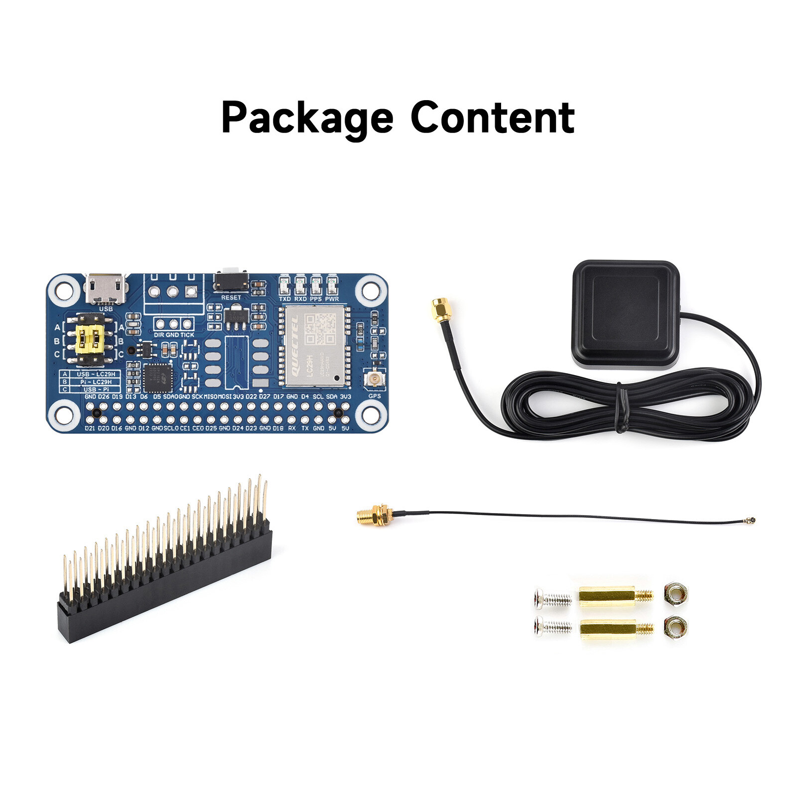 Waveshare LC29H Series Dual-band GPS Module for Raspberry Pi RTK Function Option