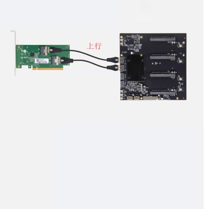 PLX88096 PCIe-4.0 Expansion Quad Card GPU SFF-8654 TO 4*PCIE +PCIE-8654 2*cable