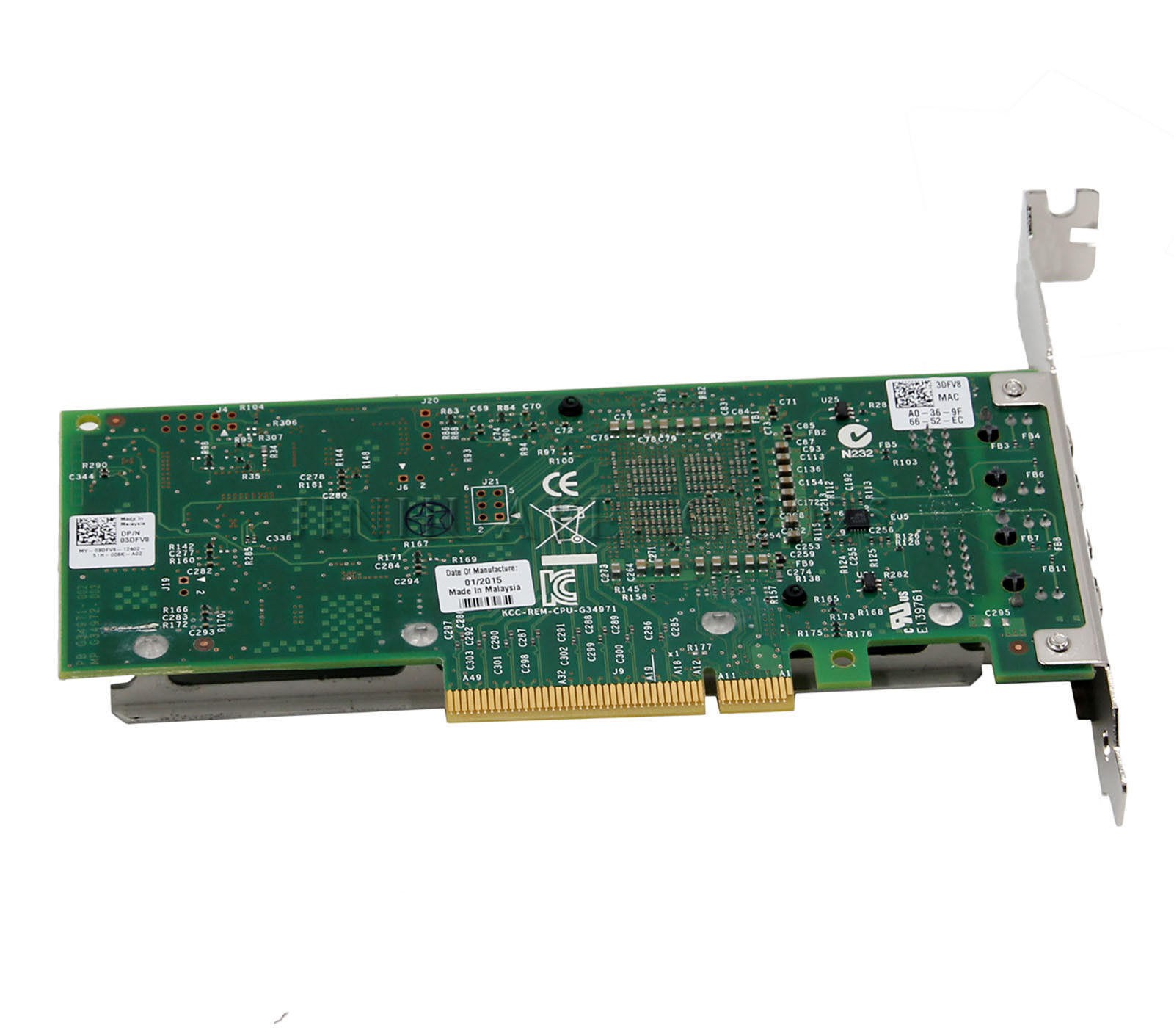 INTEL/DELL X540-T2 10GbE Genuine CONVERGED DUAL PORT NETWORK ADAPTER K7H46 3DFV8