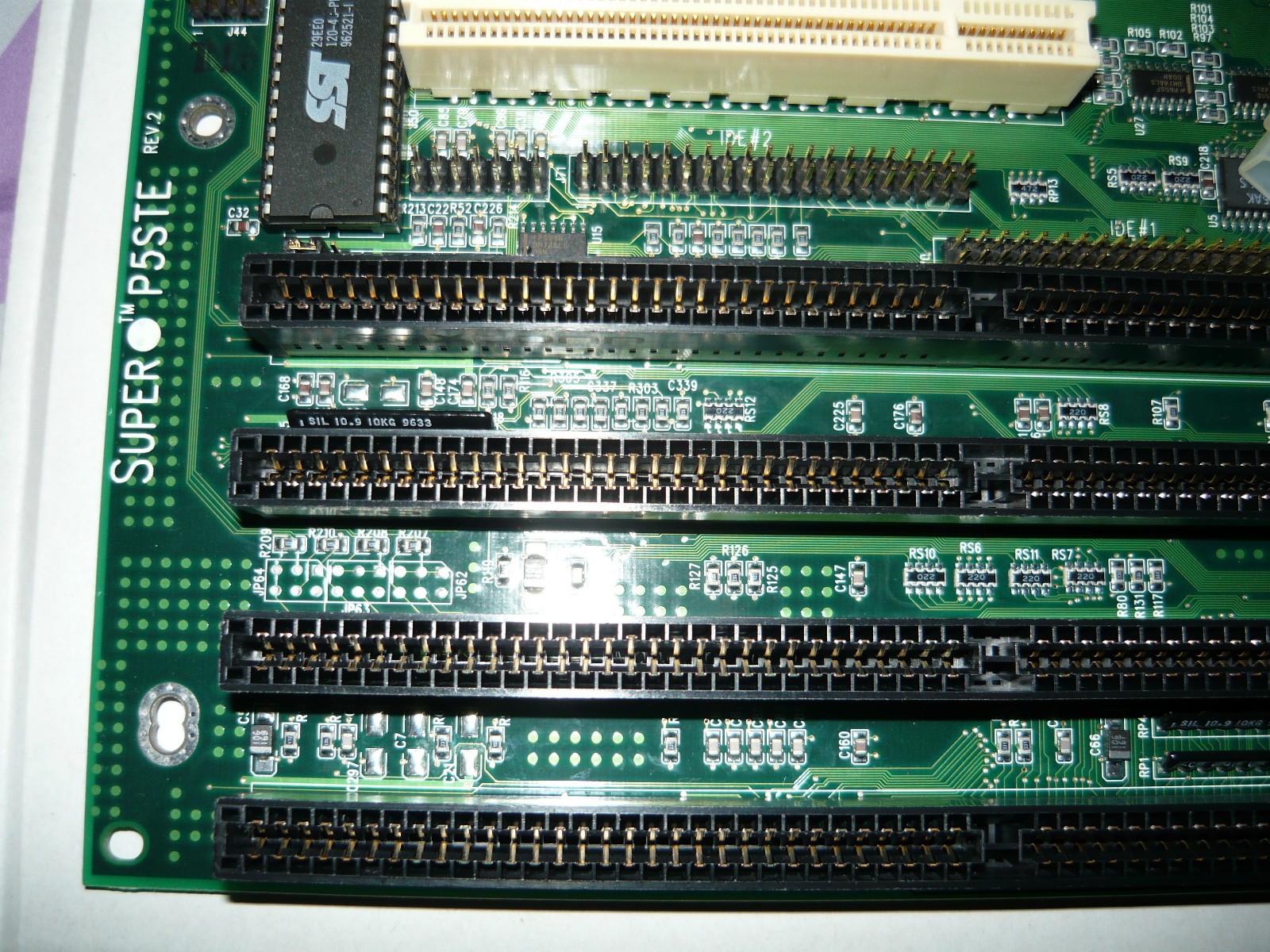 Vintage Supermicro P5STE Socket 7 Motherboard Pentium 200 6 RAM Slots Used