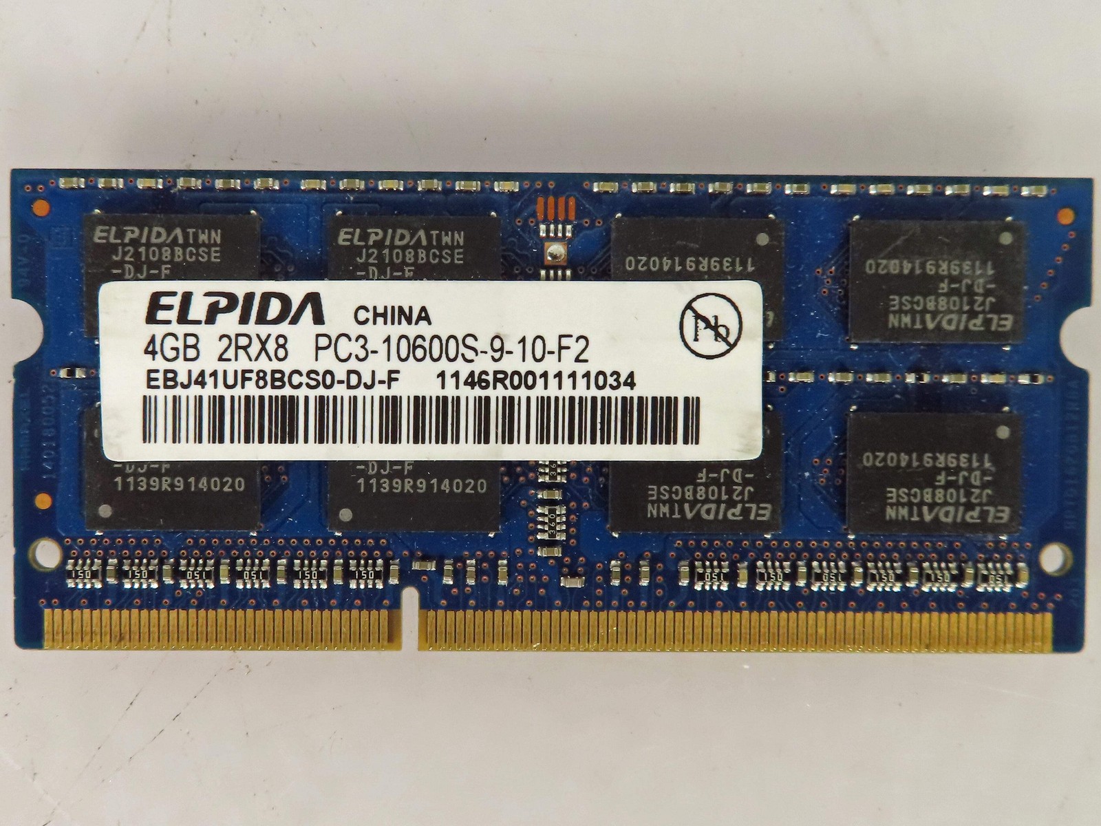 4GB 2Rx8 PC3 10600S SODIMM RAM