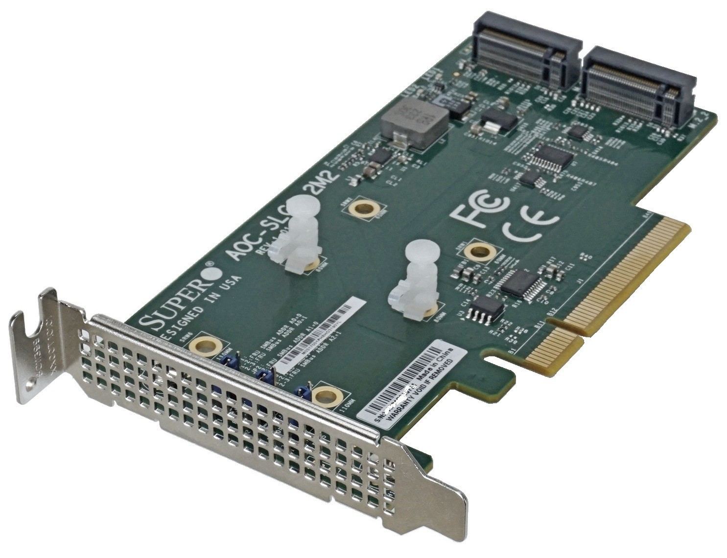 Supermicro AOC-SLG3-2M2 Dual M.2 NVMe PCIe 3.0 x8 Adapter Low Profile NEW