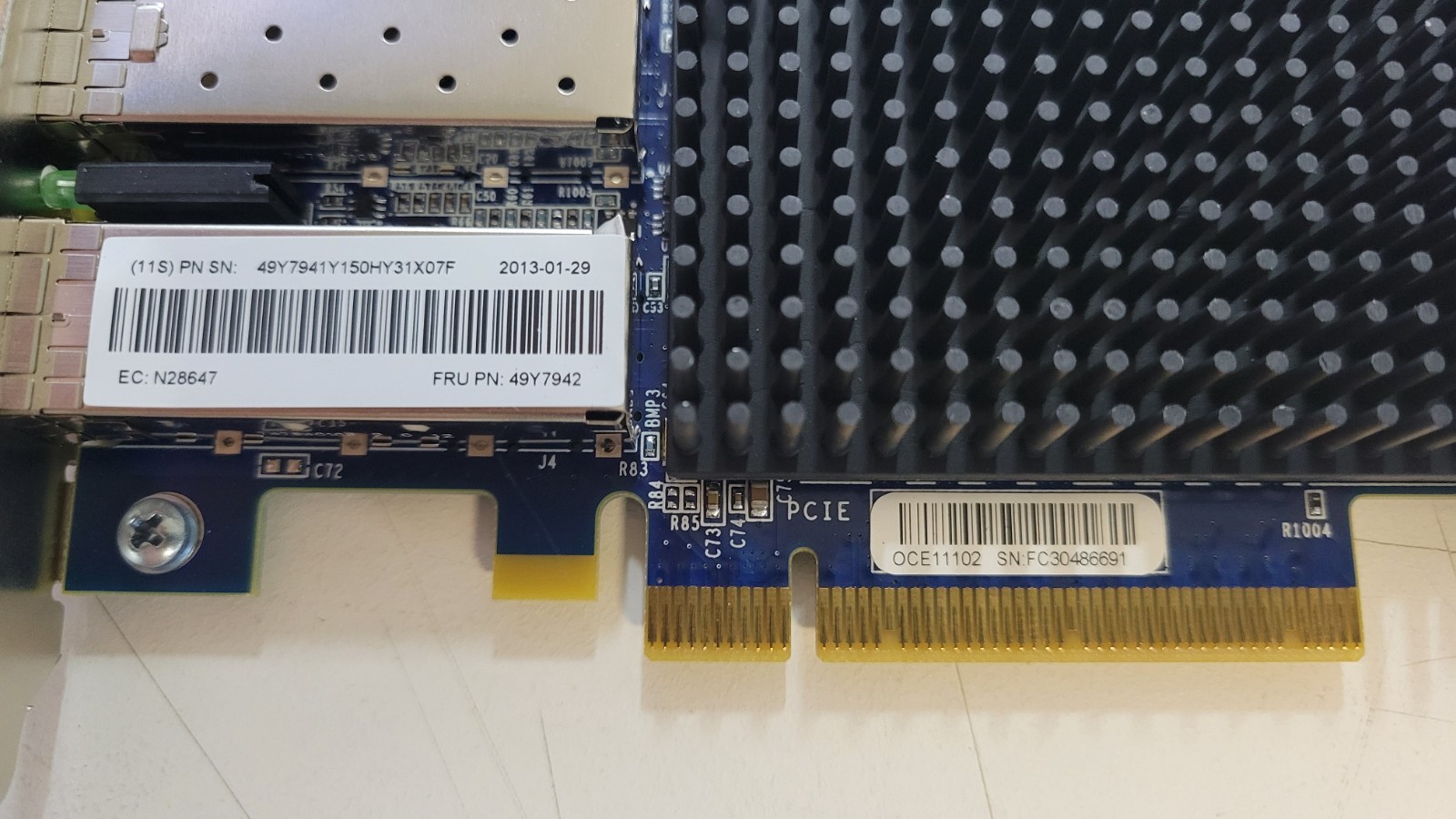 Emulex OCE11102 10GB SFP Gigabit Ethernet Server Adapter Card PCIe w/2 SFP