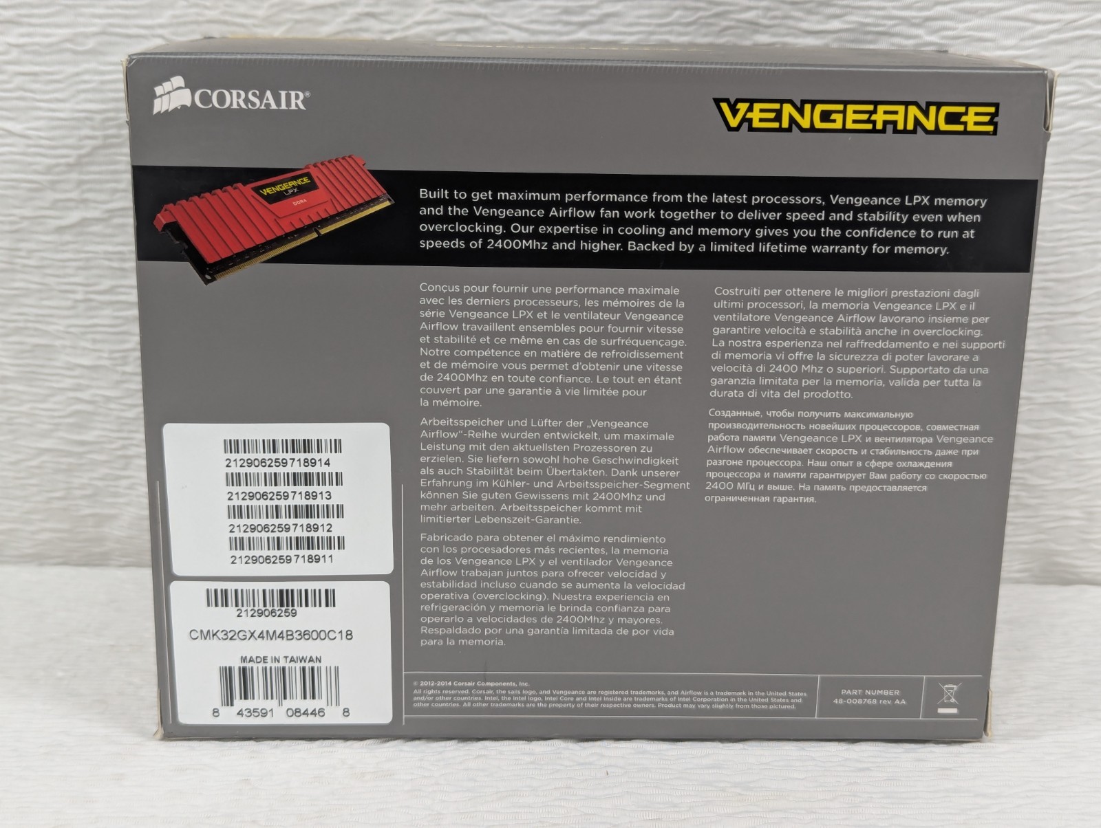 CORSAIR Vengeance LPX 32GB (4 x 8GB) DDR4 3600 Airflow Kit CMK32GX4M4B3600C16R