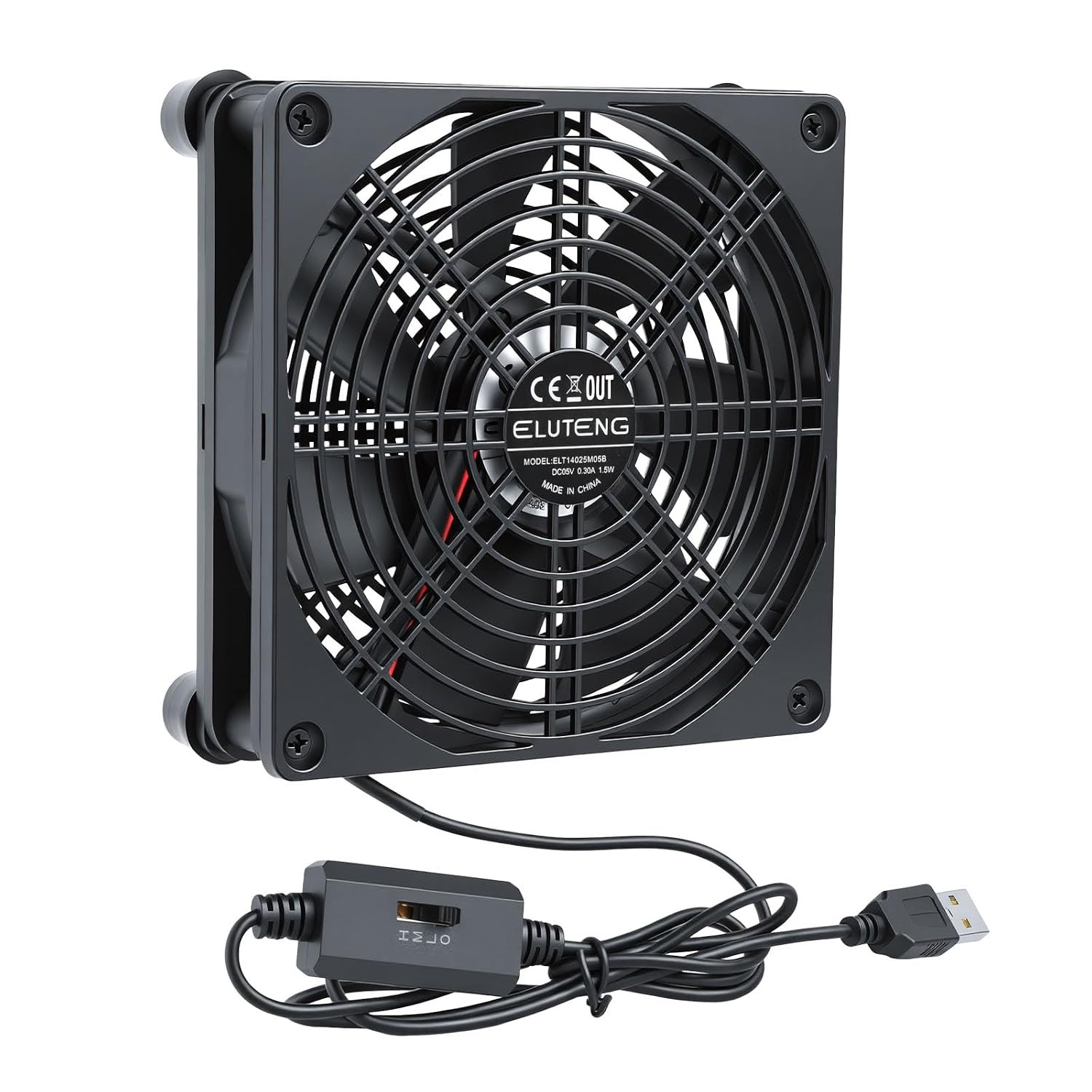 USB Powered Cooling Fan 140Mm with 3 Speed Adjustable Computer USB Fans