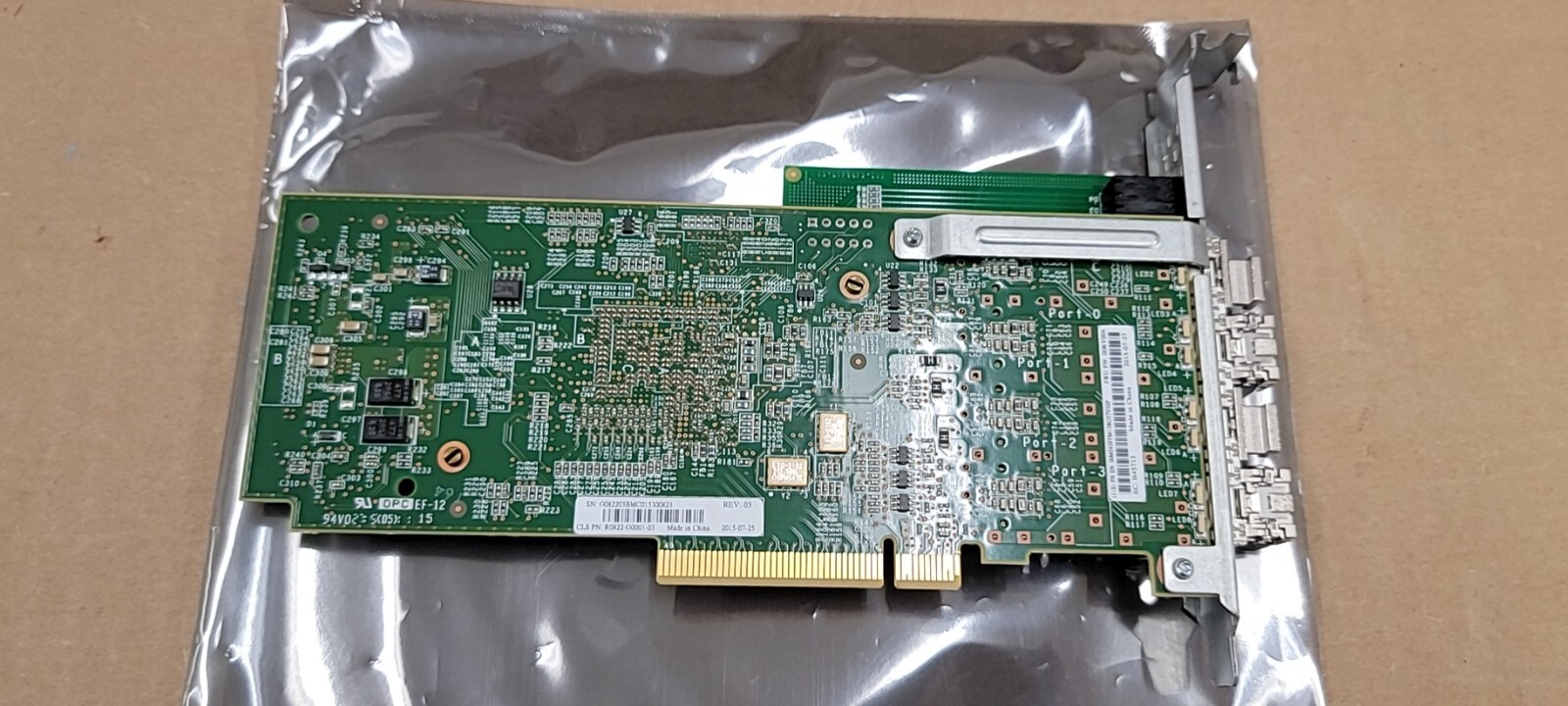 IBM Quad Port HBA PCI-E 16GbE Card P/N R0822-G0001-03 FRU 00MJ429 00RY004 w/2SFP
