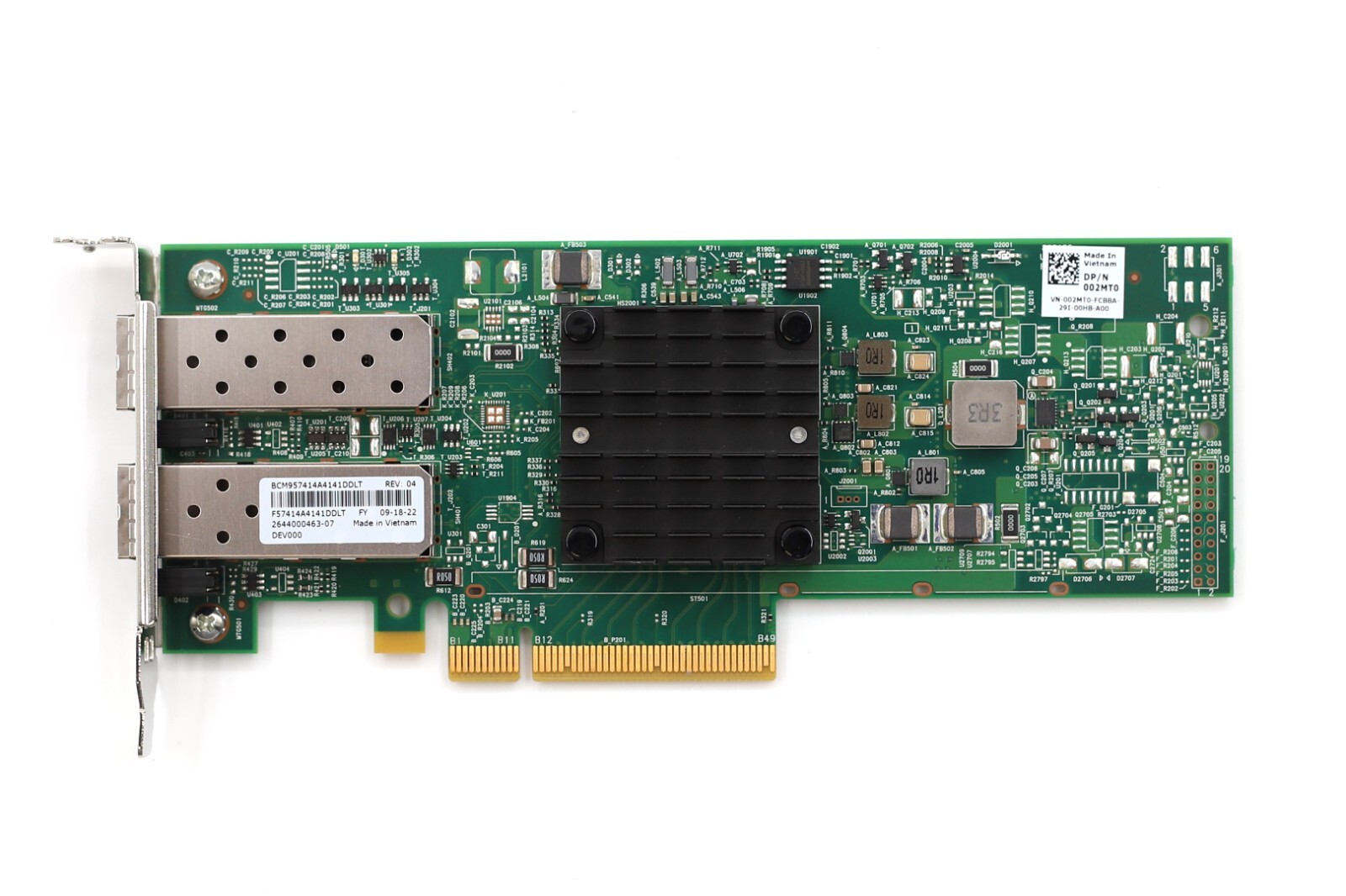 Dell Broadcom 57414 Dual-Port 25GbE SFP28 PCIe Network Card Dell P/N: 002MT0