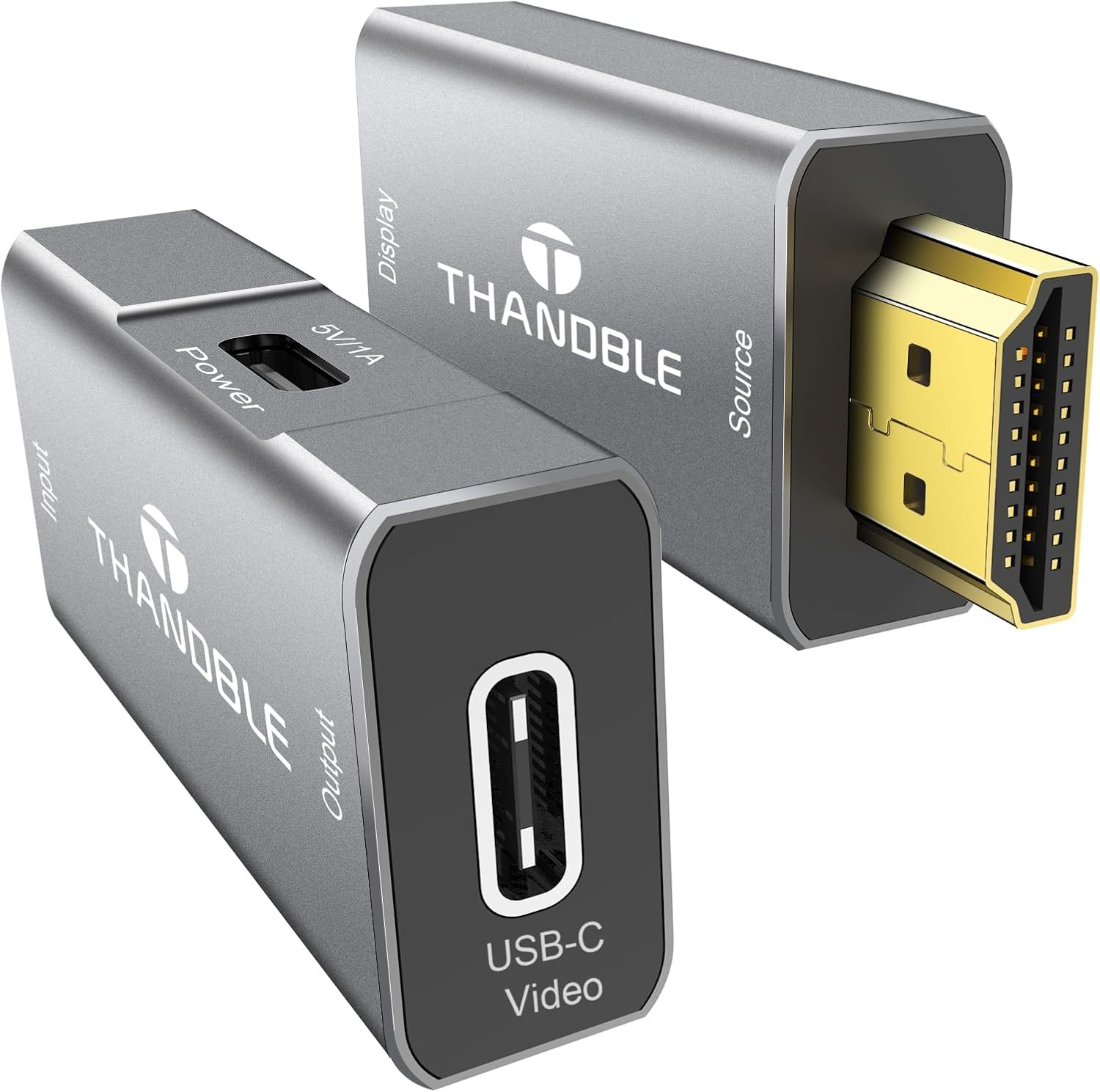 HDMI to USB C Adapter 4K60Hz, Unidirectional Male C Female Grey