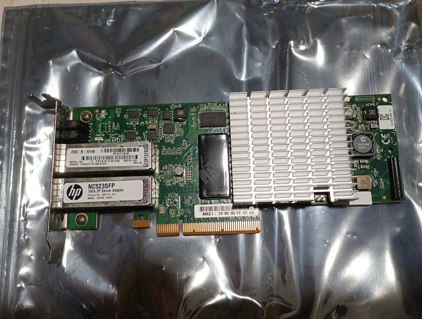 HP NC523SFP Qlogic QLE3242-HP 10Gbe SFP+ Server Adapter 593742-001 593715-001