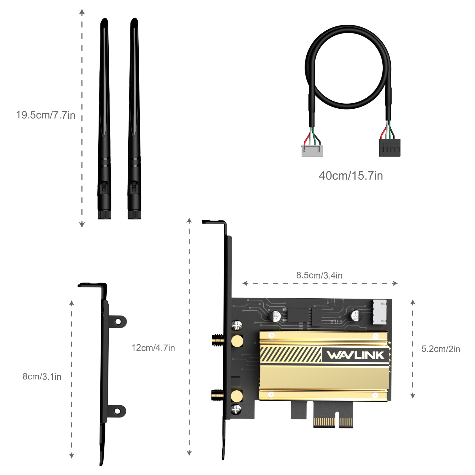 WAVLINK PCIE WiFi Card M.2 OPTION Wireless Card Adapter Bluetooth Desktop PCIe