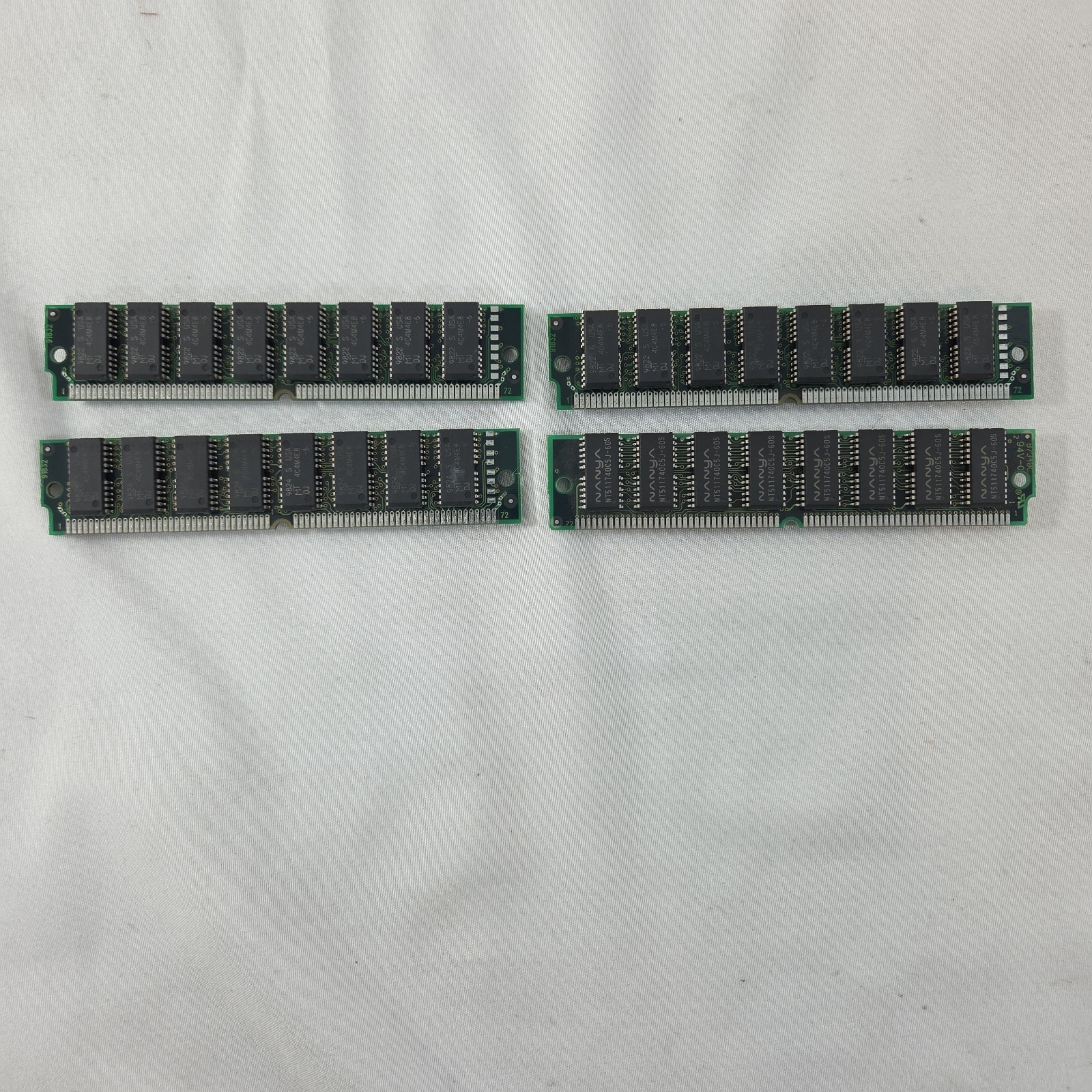 Lot of 4 x 16MB EDO DIMM Memory – SIMM 72 pin – 64MB Memory Vintage PC Parts