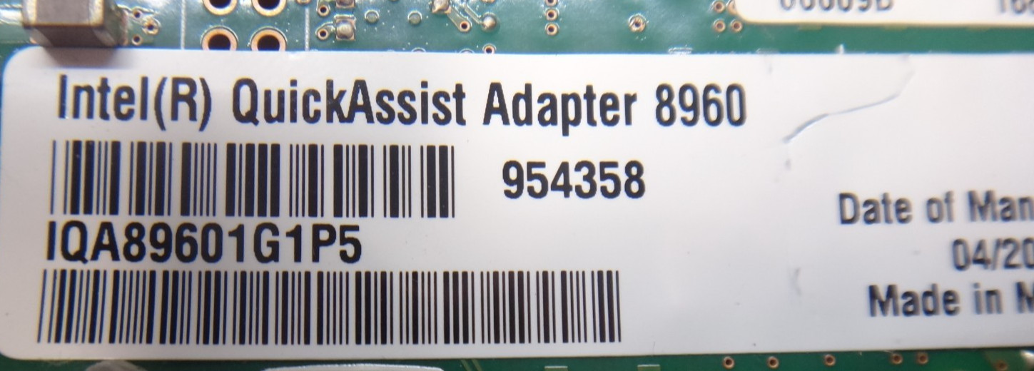 IQA89601G1P5 Intel® QuickAssist Adapter 8960 Cryptographic Accelerator CARD