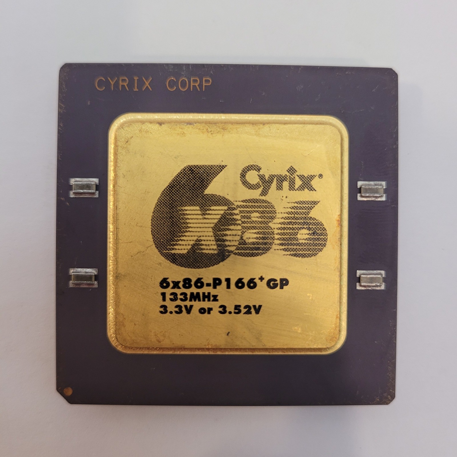 Vintage Cyrix 6×86-P166+ GP 133MHz Socket 7 Gold Cap Ceramic CPU 1995 Processor