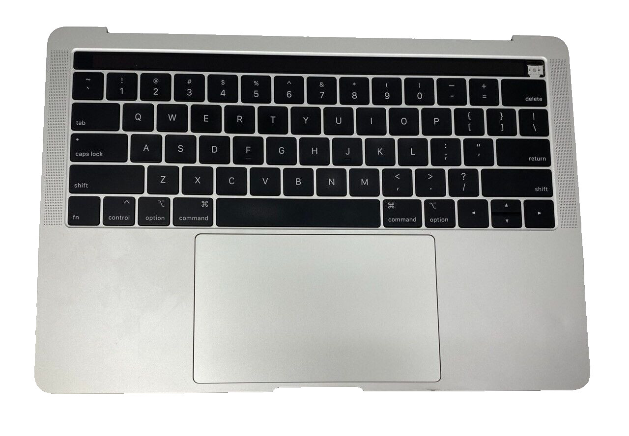 OEM MacBook Pro 13 w/ T/ Bar Top Case A1989 2018 2019 Silver/Grade B/NO BATTERY