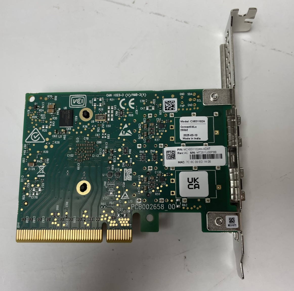 Mellanox MCX631102AN-ADAT ConnectX-6 10/25Gb SFP28 PCI CX631102A Network Card