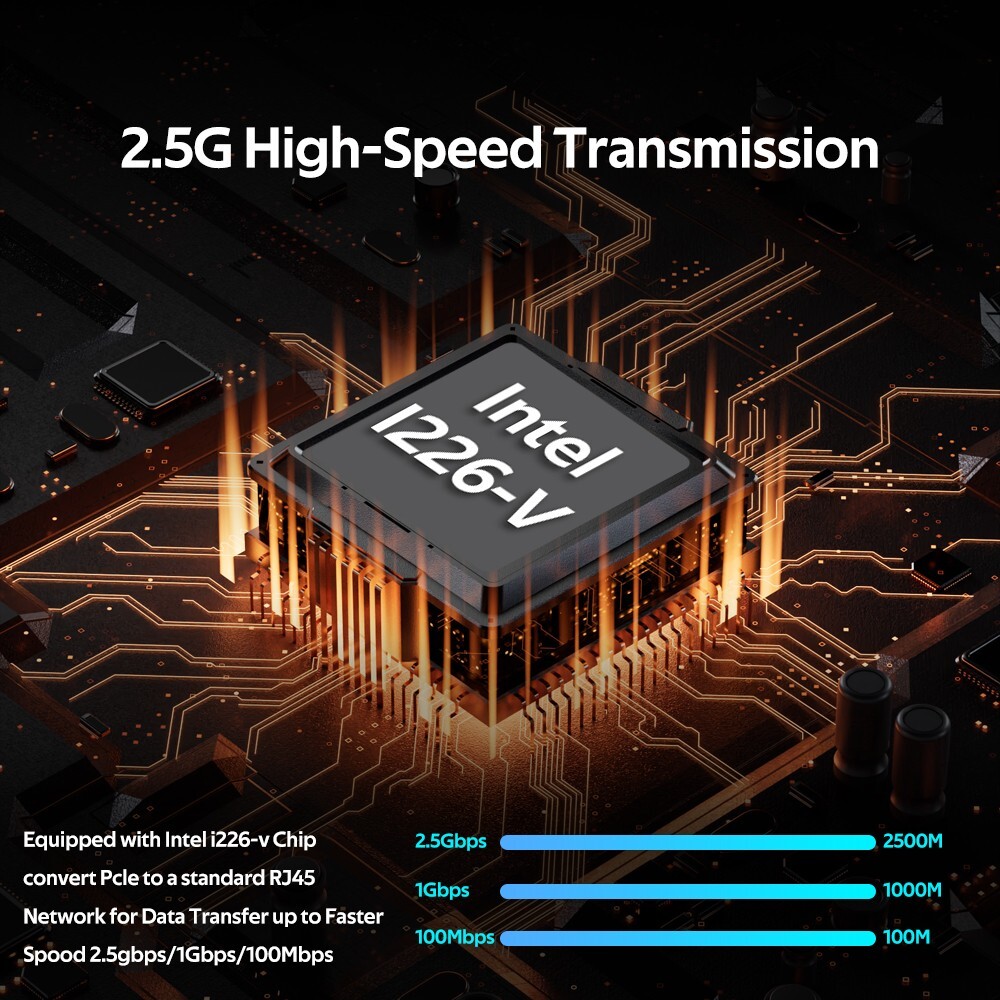 2.5G PCIE RJ45 Port Network Card Gigabit Ethernet LAN Adapter Intel I226 Chipset