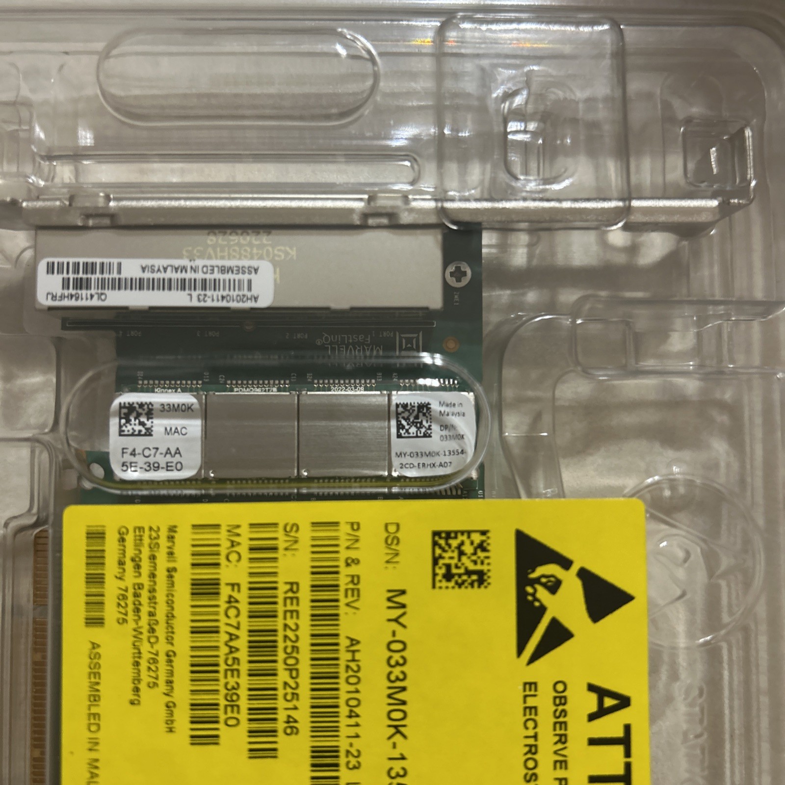 Dell Marvell QLogic FastlinQ QL41164 Quad Port 10Gb RJ45 CNA FH (33M0K)