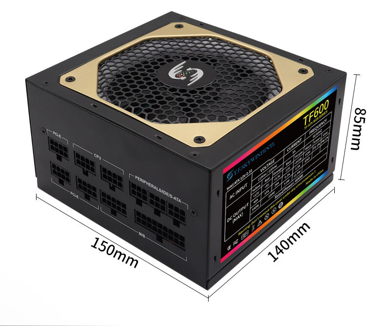 New RGB Gaming 600w Power Supply Full-Modular ATX PC Case PSU Power Supplies