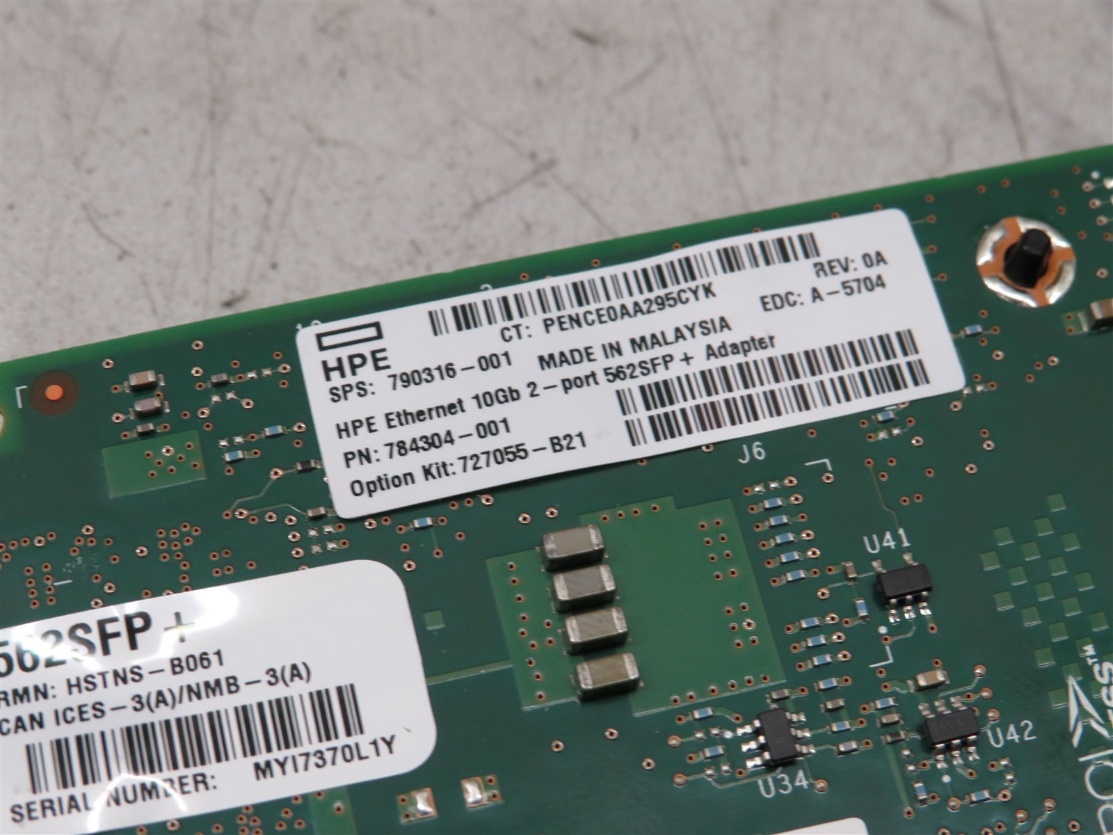 HPE 562SFP Dual-Port 10GbE SFP PCIe Network Adapter P/N: 790316-001 Tested