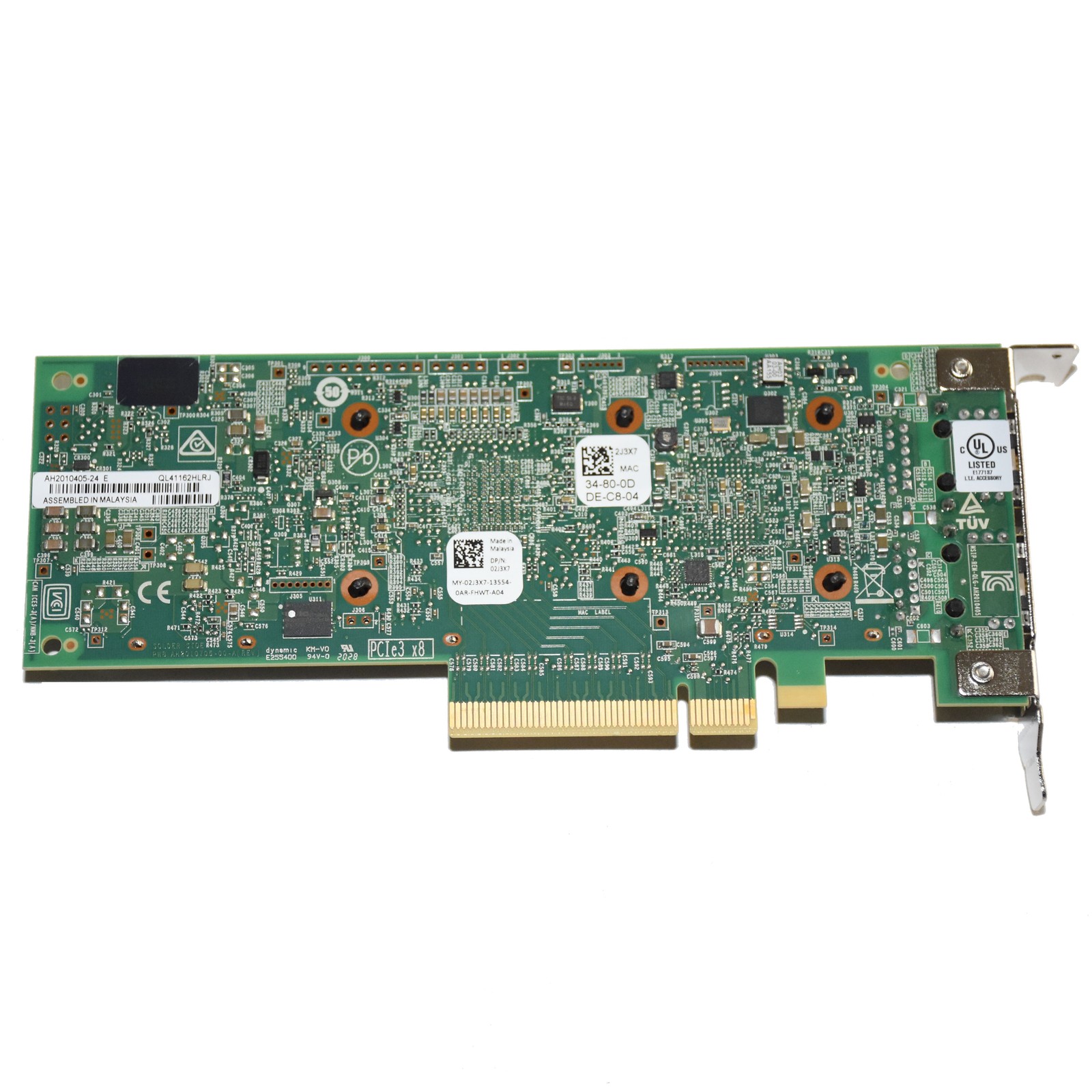Dell Qlogic QL41162HLRJ Dual-Port 10GBASE-T PCI-E 3.0×8 Network Card LP 2J3X7