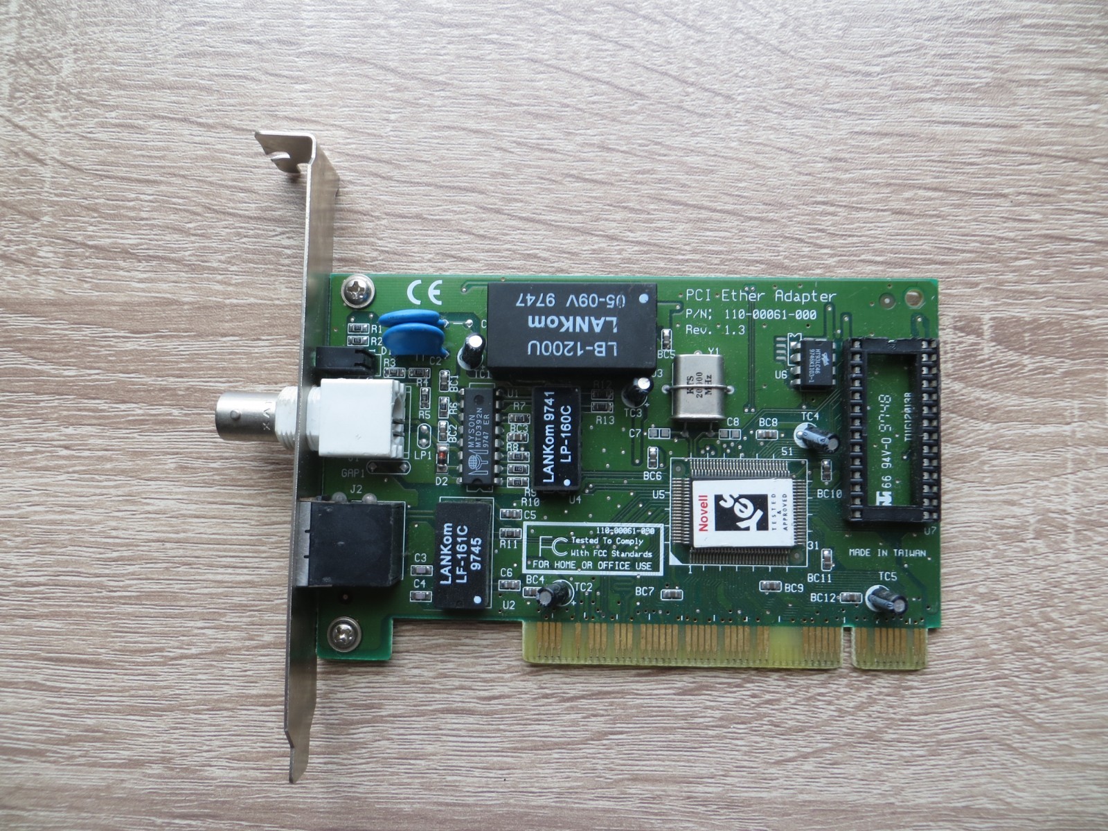 Lankom 110-00061-000 PCI Ethernet Adapter Card 10/100Mbps RJ-45 BNC tested works