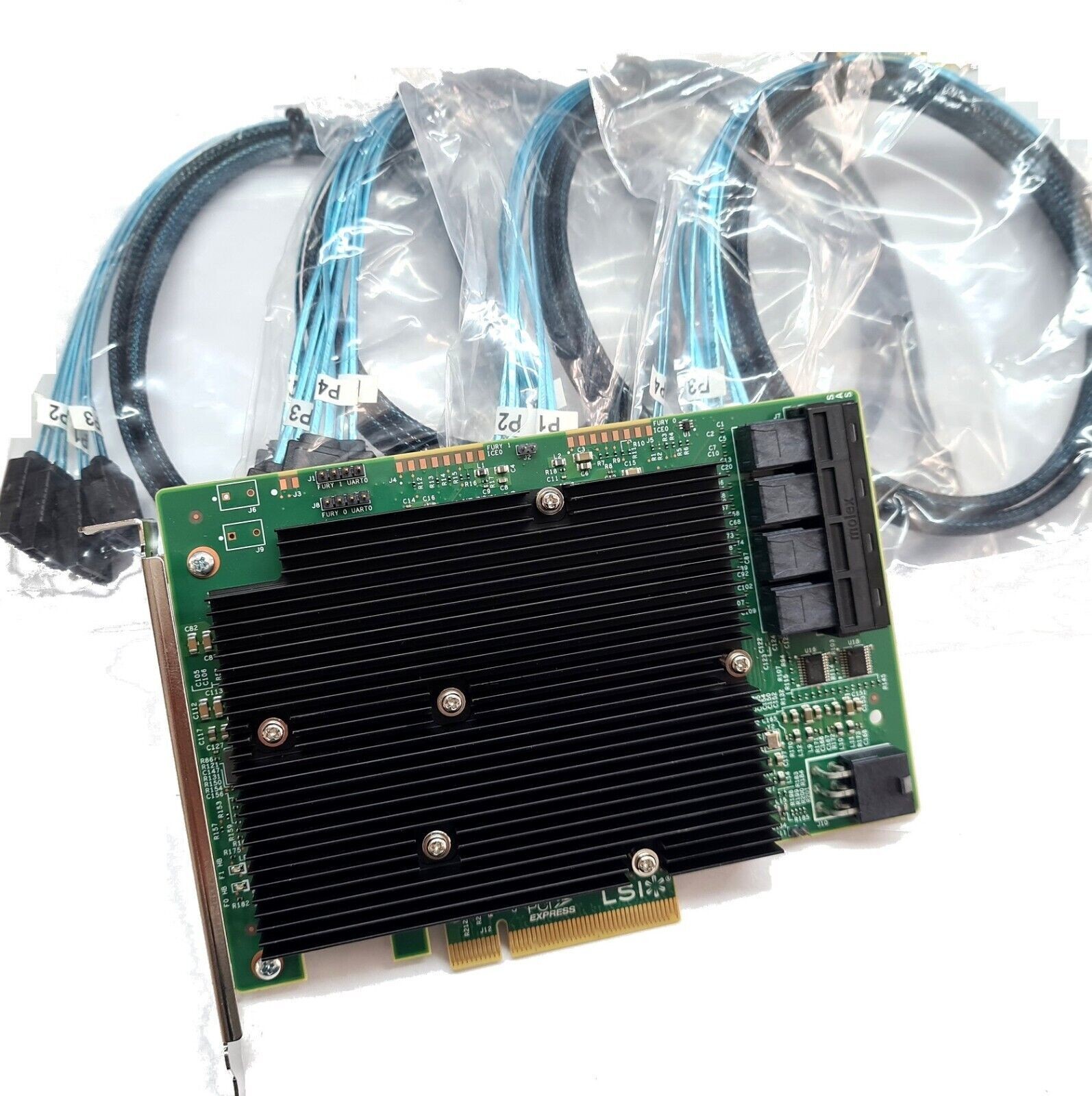 LSI IT Mode 9300-16i 16-port SAS9300-16I 12GB/s Host Bus Adapter / CABLES