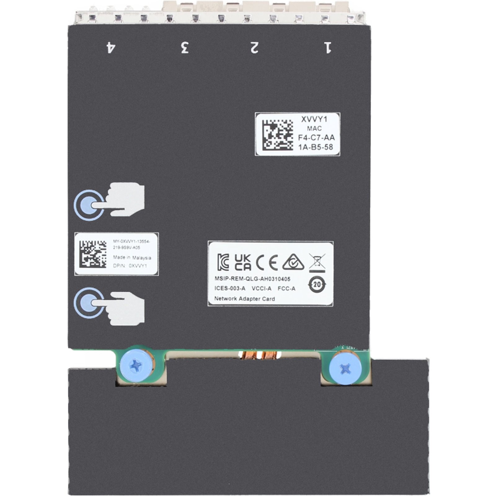 Dell Qlogic FastLinQ QL41164 Quad Port 10Gb SFP+ rNDC (XVVY1)